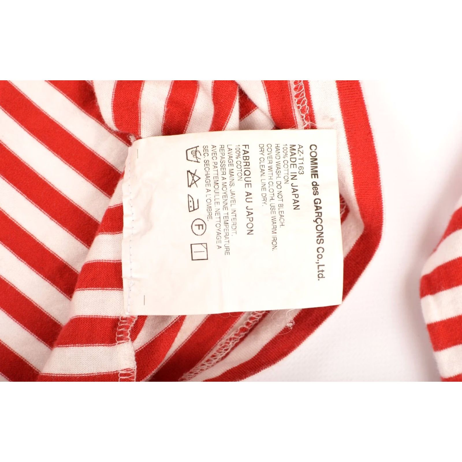 Comme des Garcons Girl Comme Des Garcons PLAY Red Heart Stripe Womens LS T-Shirt Red Size L, 100% cotton, AZ-T163, Used, Regular, US/JP style, XS-XXS not applicable Size L / US 10 / IT 46 - 5 Thumbnail