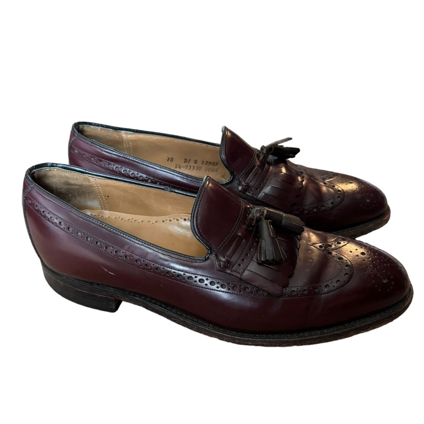 Johnston & Murphy Johnston Murphy LE Burgundy Leather Wingtip Shoes 10 Size US 10 / EU 43 - 5 Thumbnail