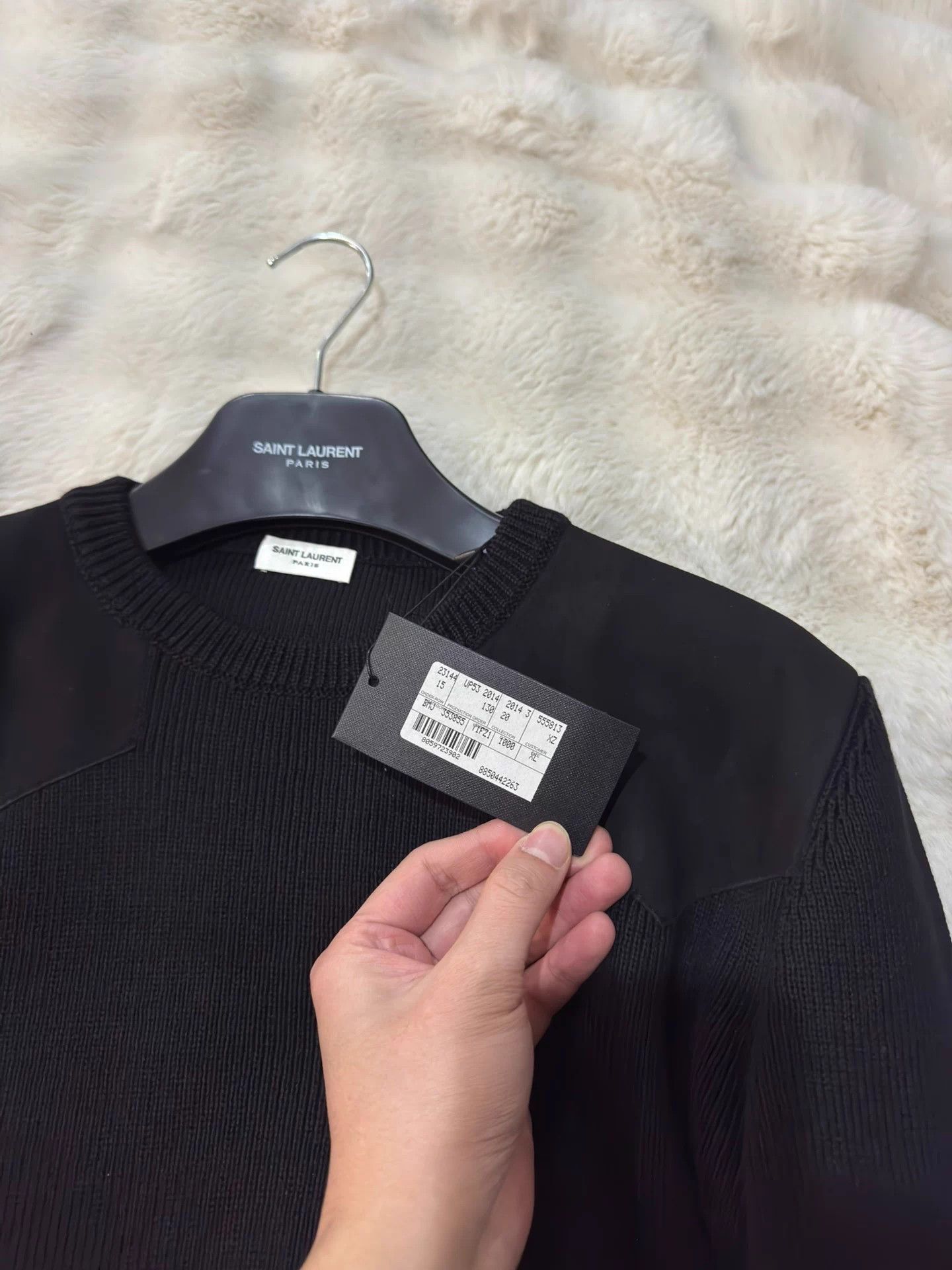 Saint Laurent Paris YSL SLP Hedi 14 black wool lambskin sweater XL new Size US XL / EU 56 / 4 - 2 Thumbnail