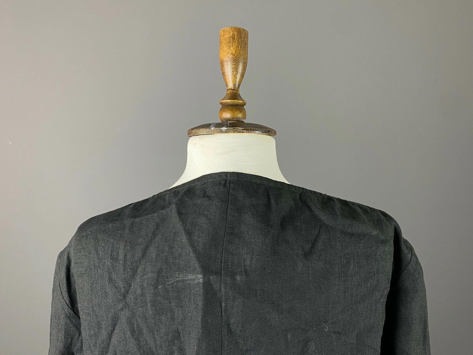 JOHN LAWRENCE SULLIVAN SULU Kerstin Bernecker Black Linen Trapeze Jacket Size 42 Size M / US 6-8 / IT 42-44 - 6 Thumbnail