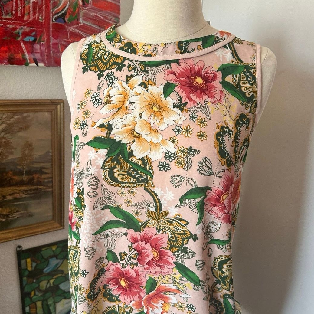 Other carmen marc valvo floral pink tank top blouse Size S / US 4 / IT 40 - 2 Thumbnail