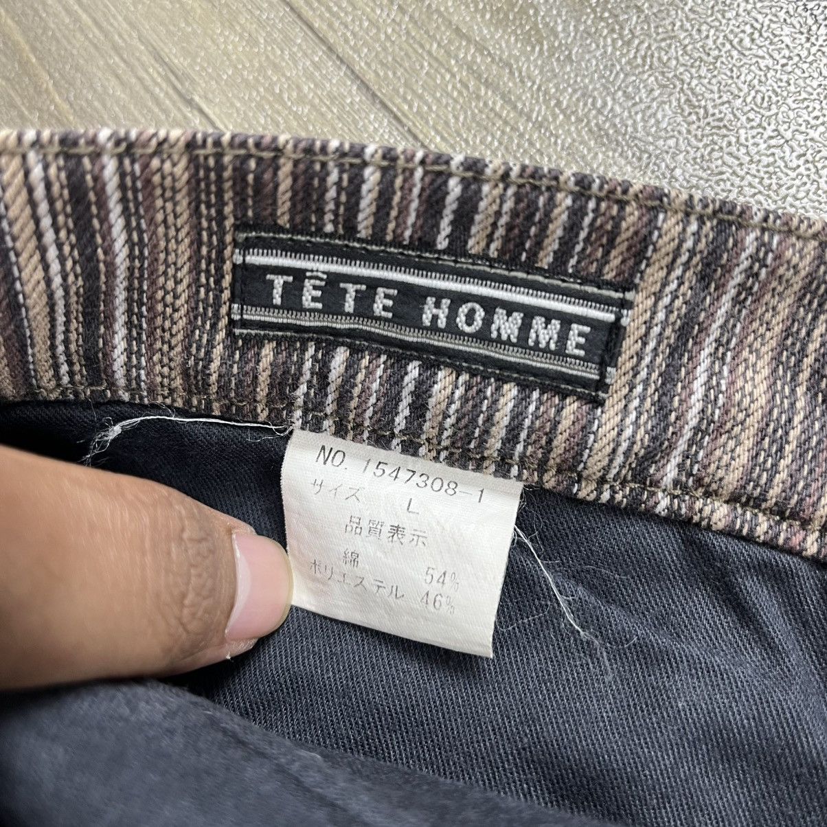 Issey Miyake 2000s Tete Homme Issey Miyake Striped Lgb Style Flared Jeans Size US 33 - 7 Thumbnail
