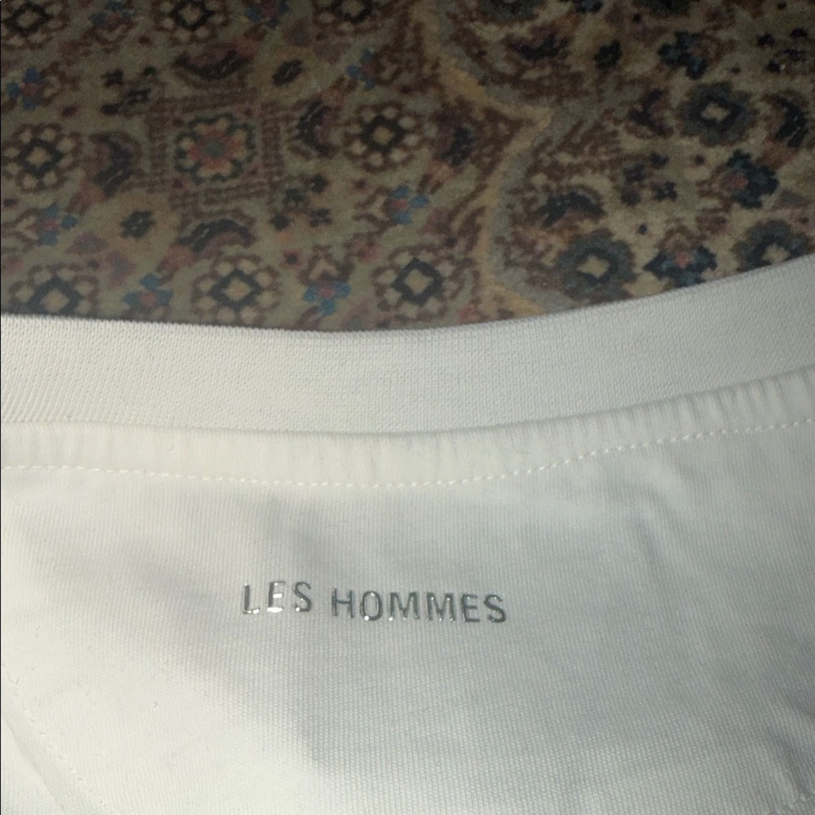 Les Hommes Les Hommes White Tee with Blue Abstract Design Size 3XL Size US XXL / EU 58 / 5 - 6 Thumbnail