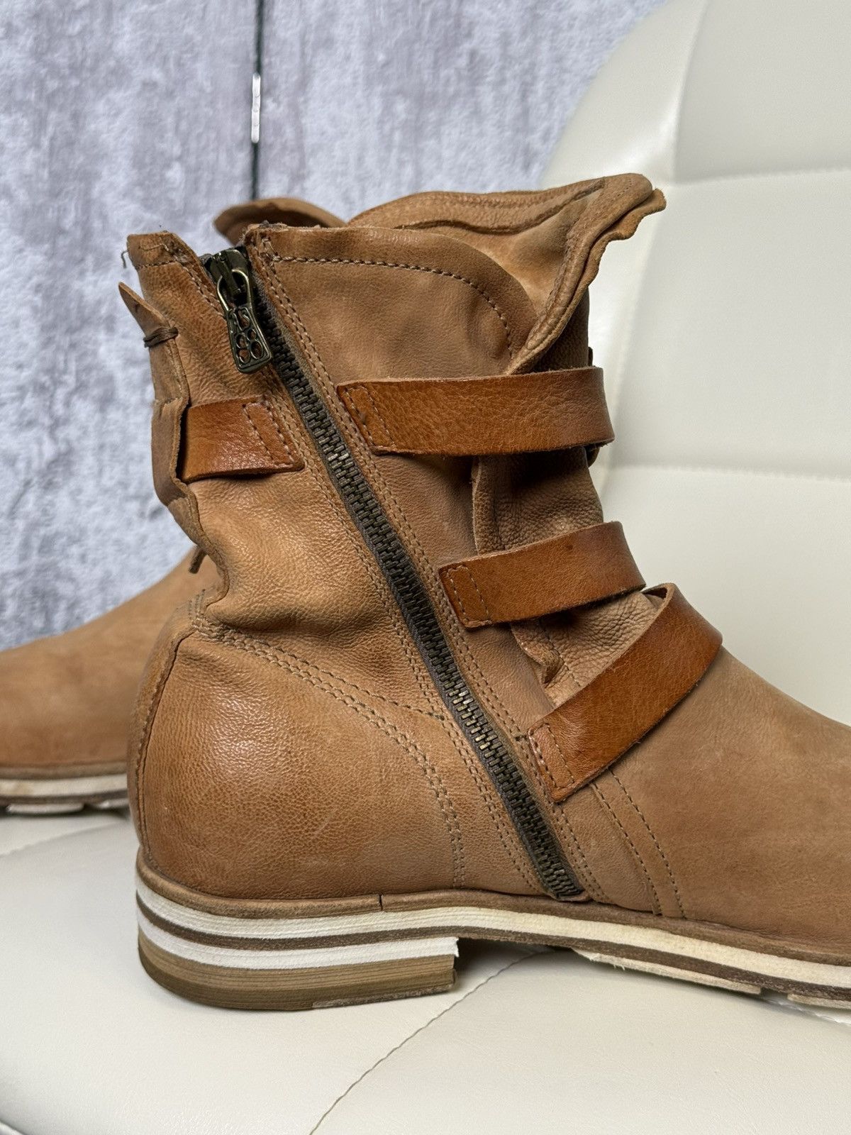 A.S.98 A.S.98 Airstep Brown Leather Strap Buckle Avant-Garde Boots Size US 10 / EU 43 - 6 Thumbnail