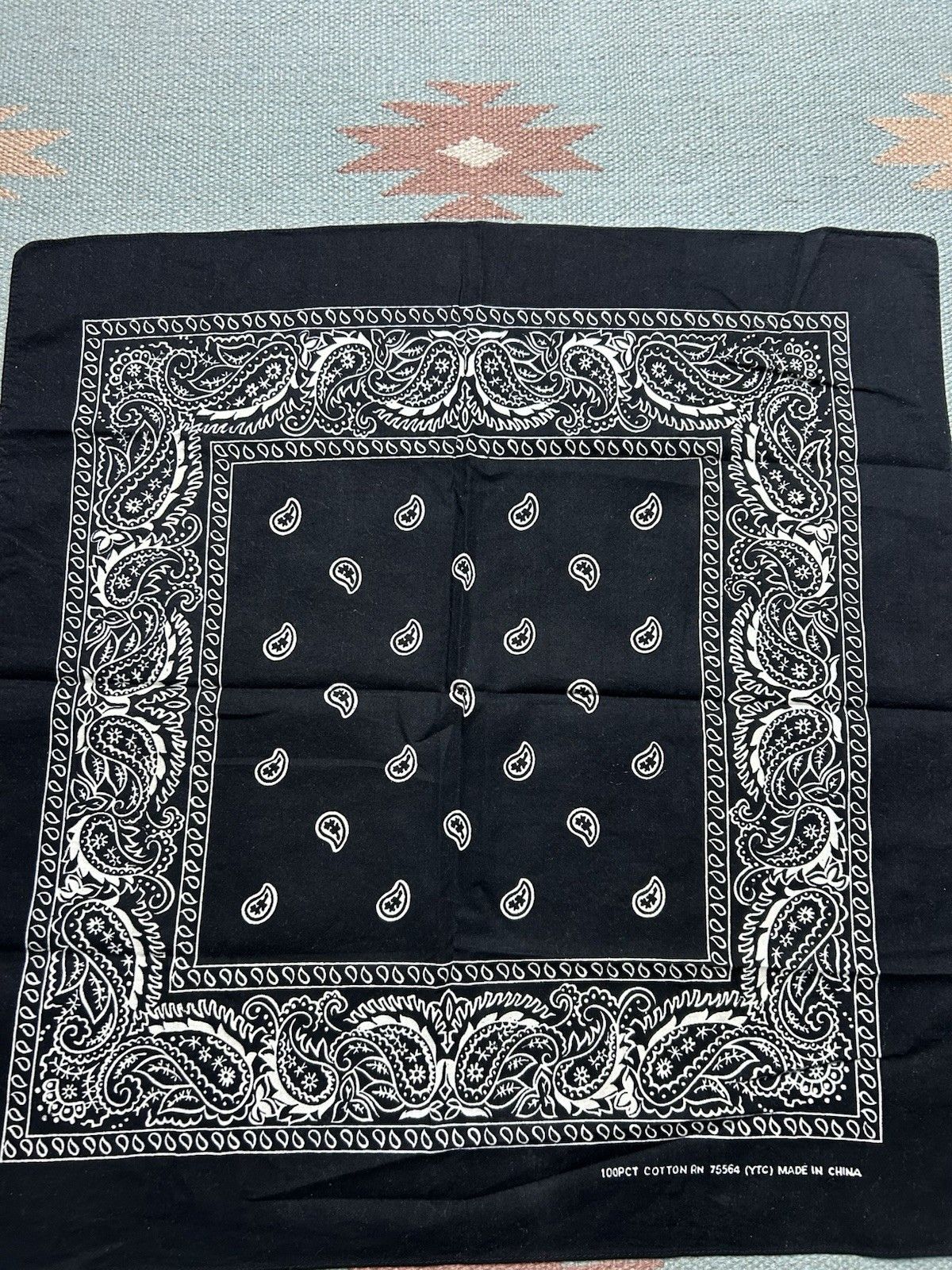 Vintage Vintage bandana handkerchief paisley goth hanky cotton biker Size ONE SIZE - 3 Thumbnail