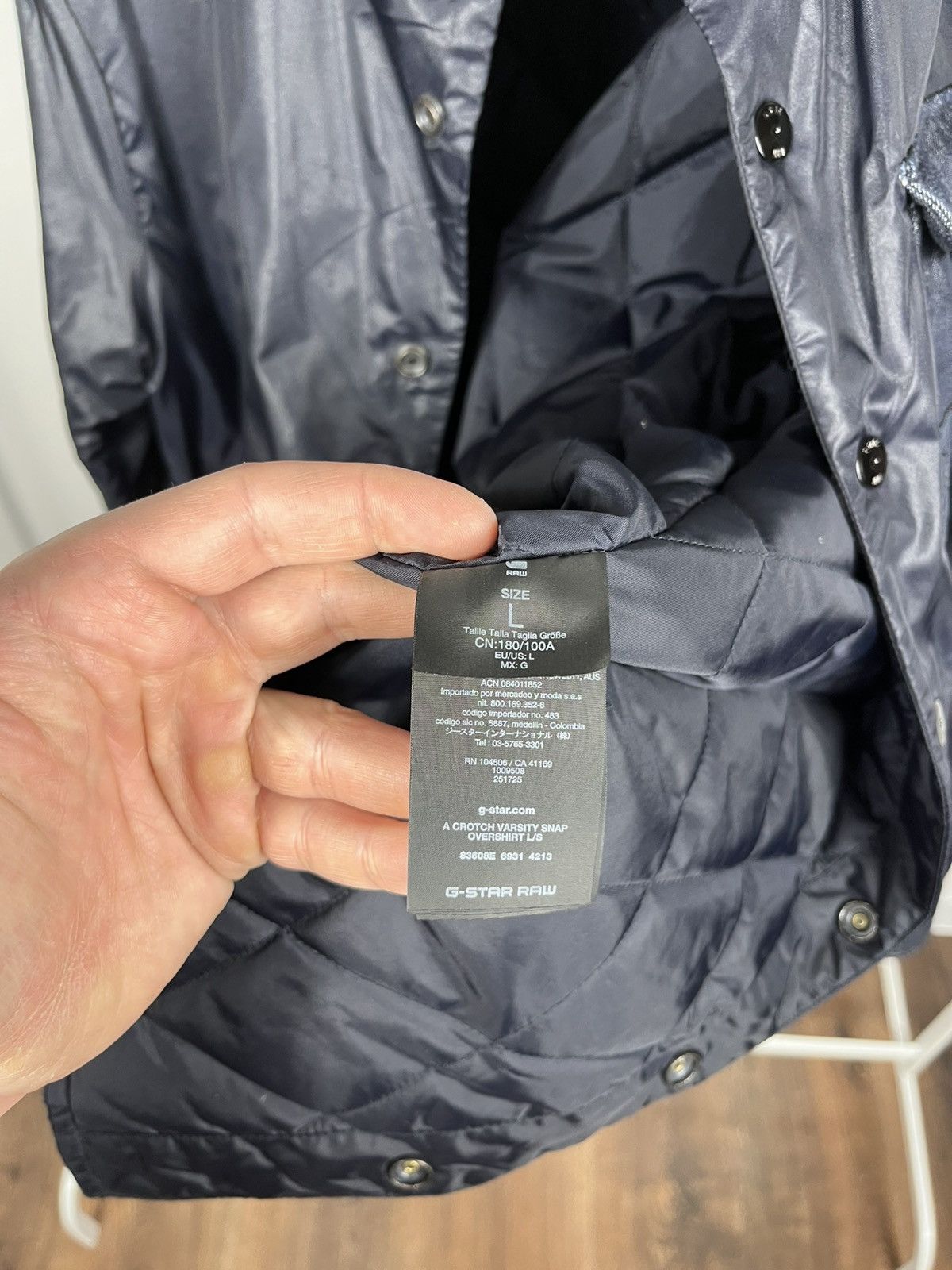 G-Star G-Star RAW Quilted Overshirt Jacket Navy Blue Size L Size US L / EU 52-54 / 3 - 10 Thumbnail