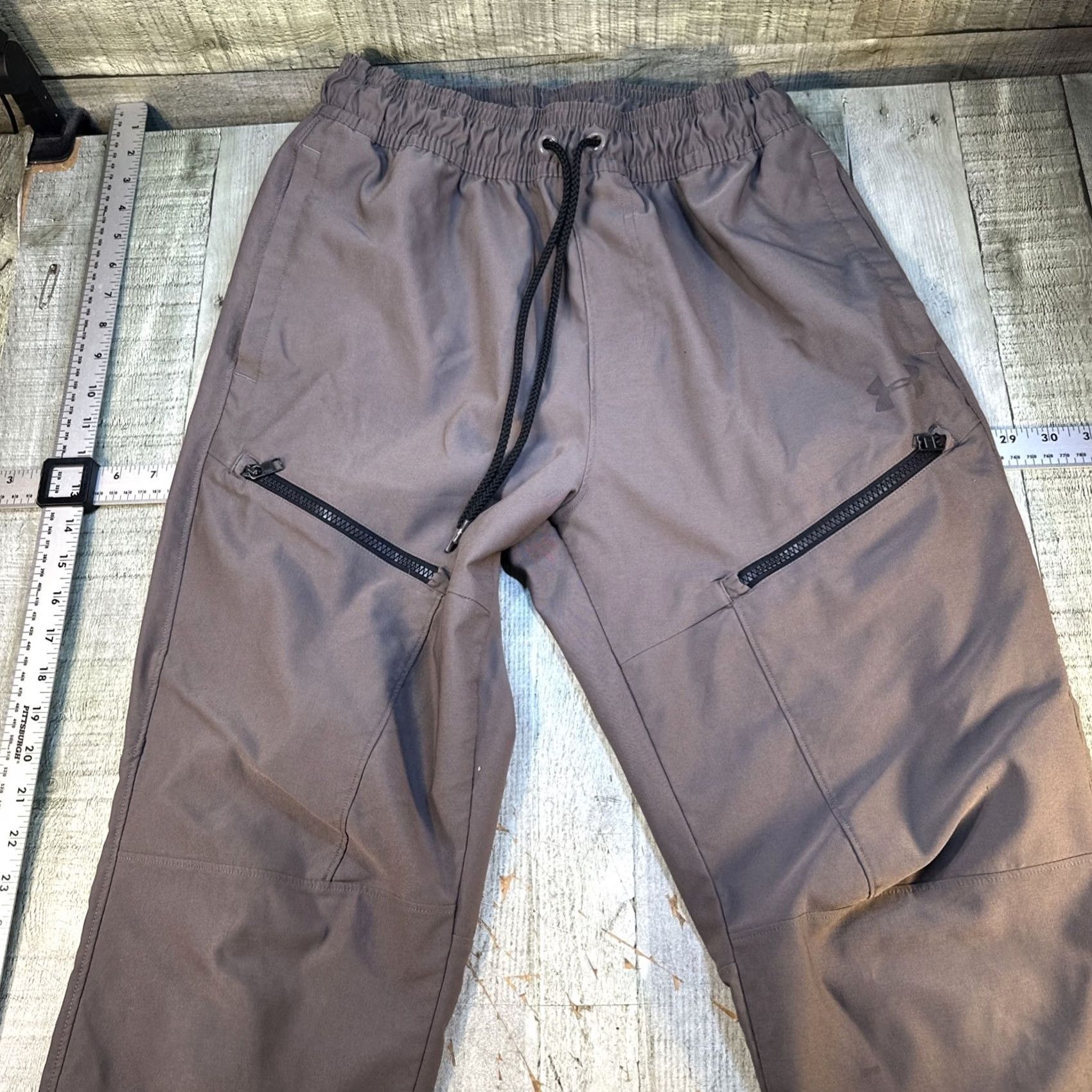 Under Armour Under Armour Mens L Training Pants Brown Jogger Zip Pocket Athletic Activewear Pants Mens Size US 33 - 3 Thumbnail