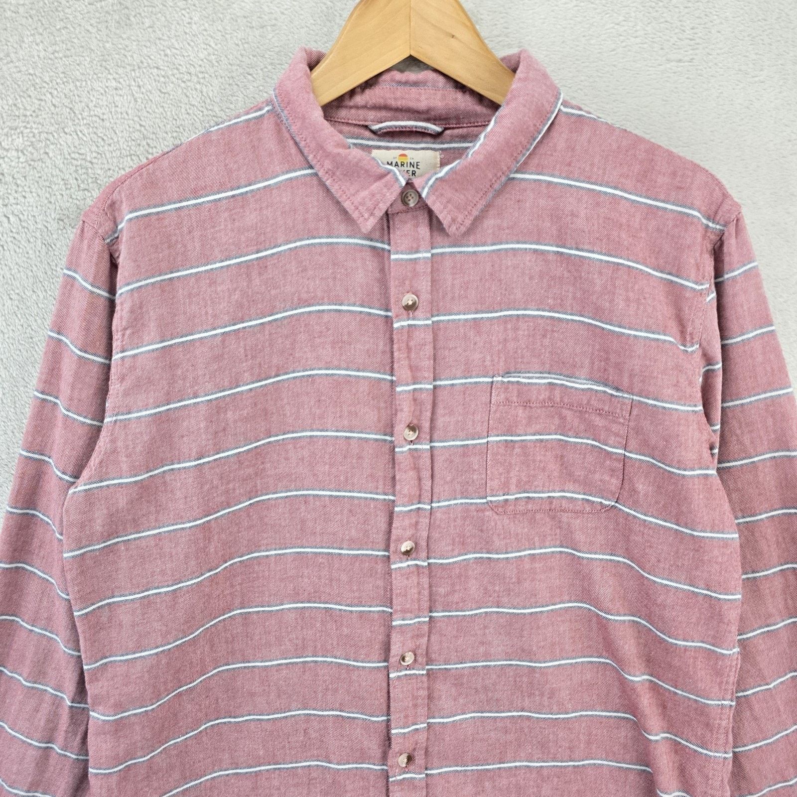 Marine Layer Marine Layer Alemany Striped Button Up Shirt Marge Red Size US L / EU 52-54 / 3 - 3 Thumbnail