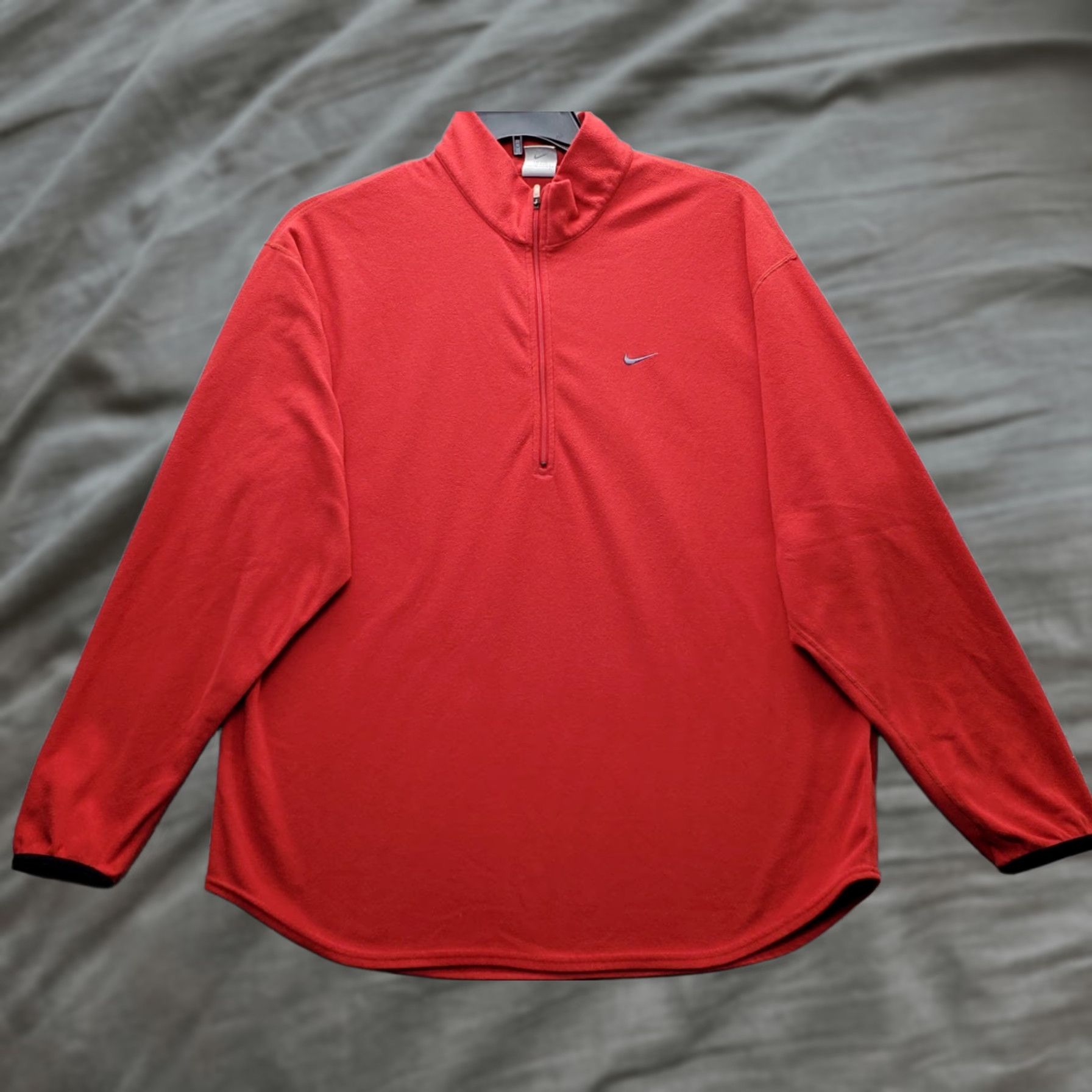 Nike Nike Sweatshirt Mens L Red Long Sleeve Therma Fit Mock Neck Quarter Zip Logo Size US L / EU 52-54 / 3 - 1 Thumbnail