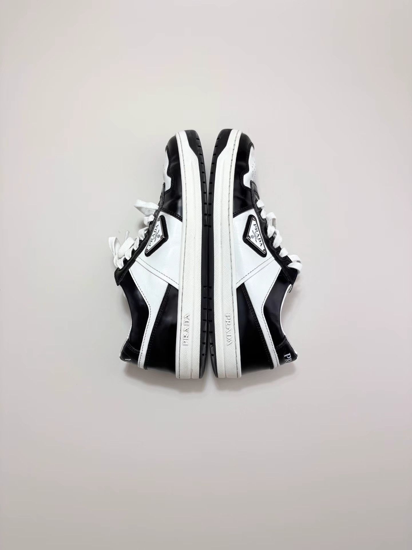 Prada PRADA Triangle Logo Black and White Panda Skate Shoes K1 Size US 8.5 / IT 38.5 - 5 Thumbnail