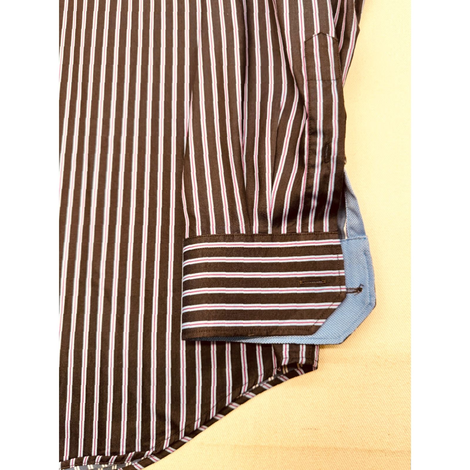 BUGATCHI Bugatchi Uomo Shirt Long Sleeve Mens XL 100% Cotton Striped Dress Button-Down Casual Classic Colorful Size US XL / EU 56 / 4 - 5 Thumbnail
