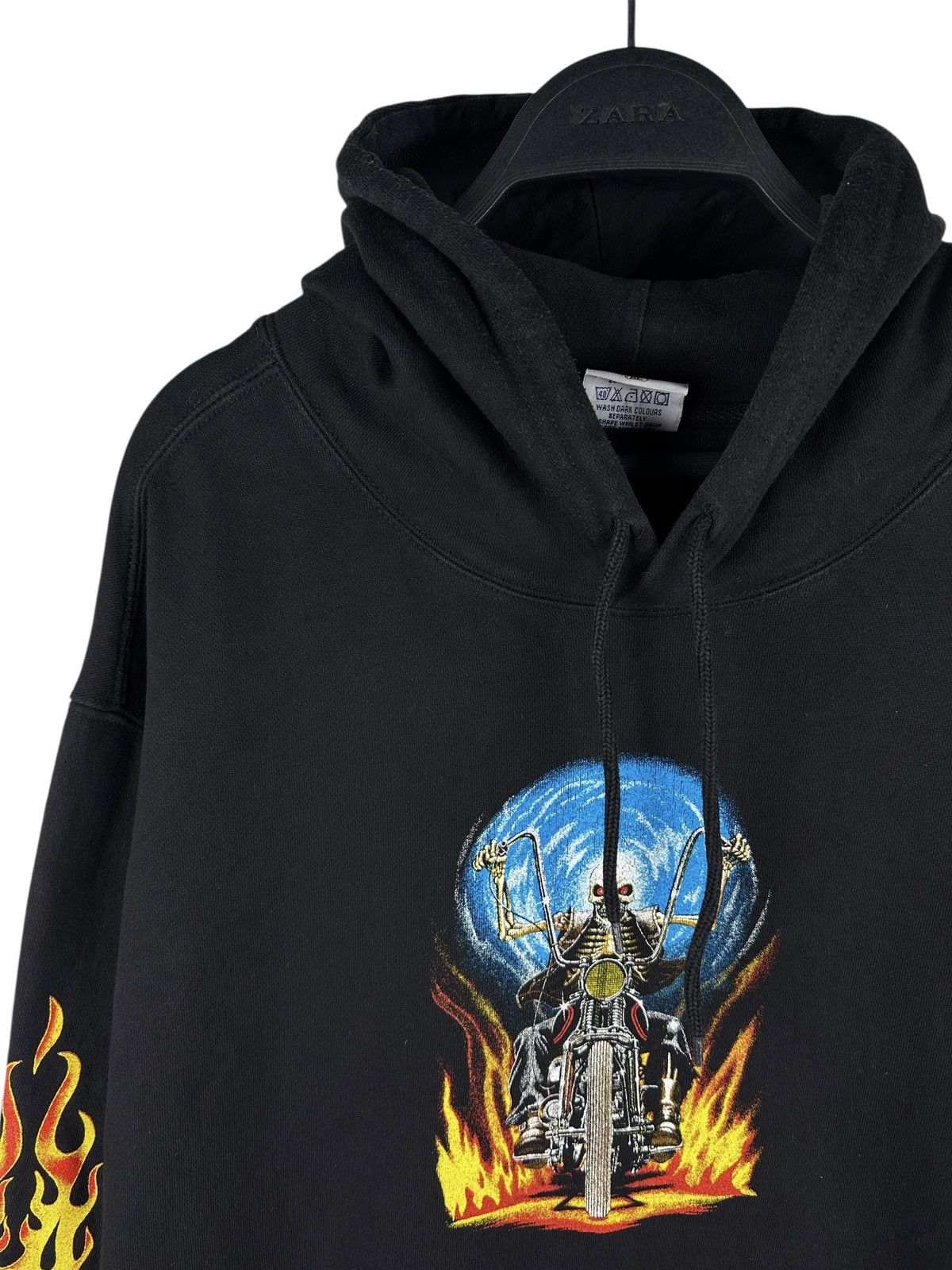 Other Vintage Skull Biker Flame Motorcycle Chopper Graphic Hoodie Size US XL / EU 56 / 4 - 8 Thumbnail