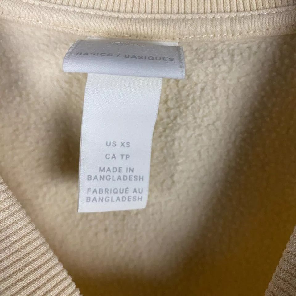 H&M H&M Sweatshirt Women's XS Pullover Beige Cotton Blend Size XS / US 0-2 / IT 36-38 - 4 Thumbnail
