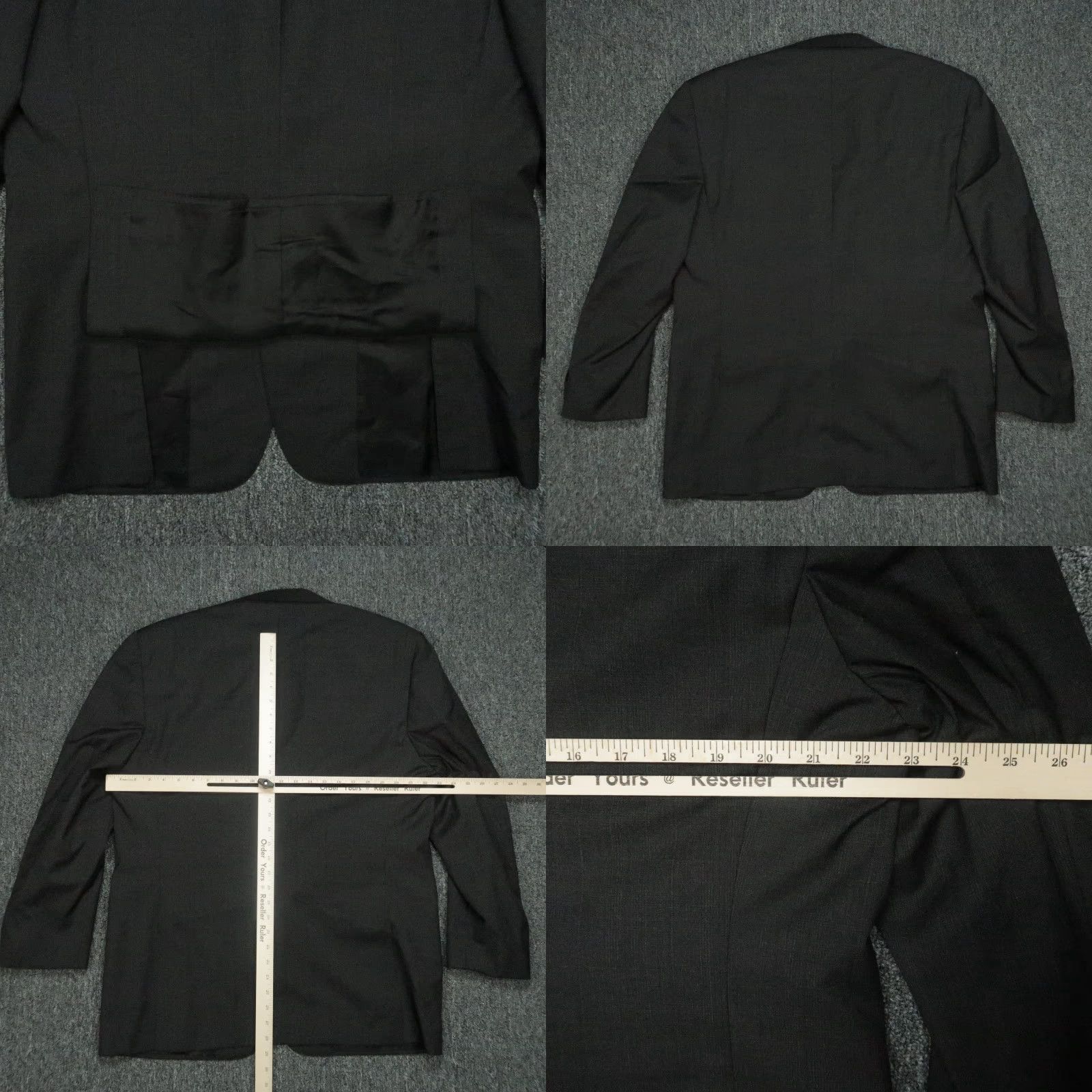 Canali Canali Blazer Mens Black 46R Wool Formal 2 Piece Jacket Single-Breasted Notch Lapel Dress Suit 46 Chest Regular Size Type Regular 56R Italy Size 46R - 8 Thumbnail