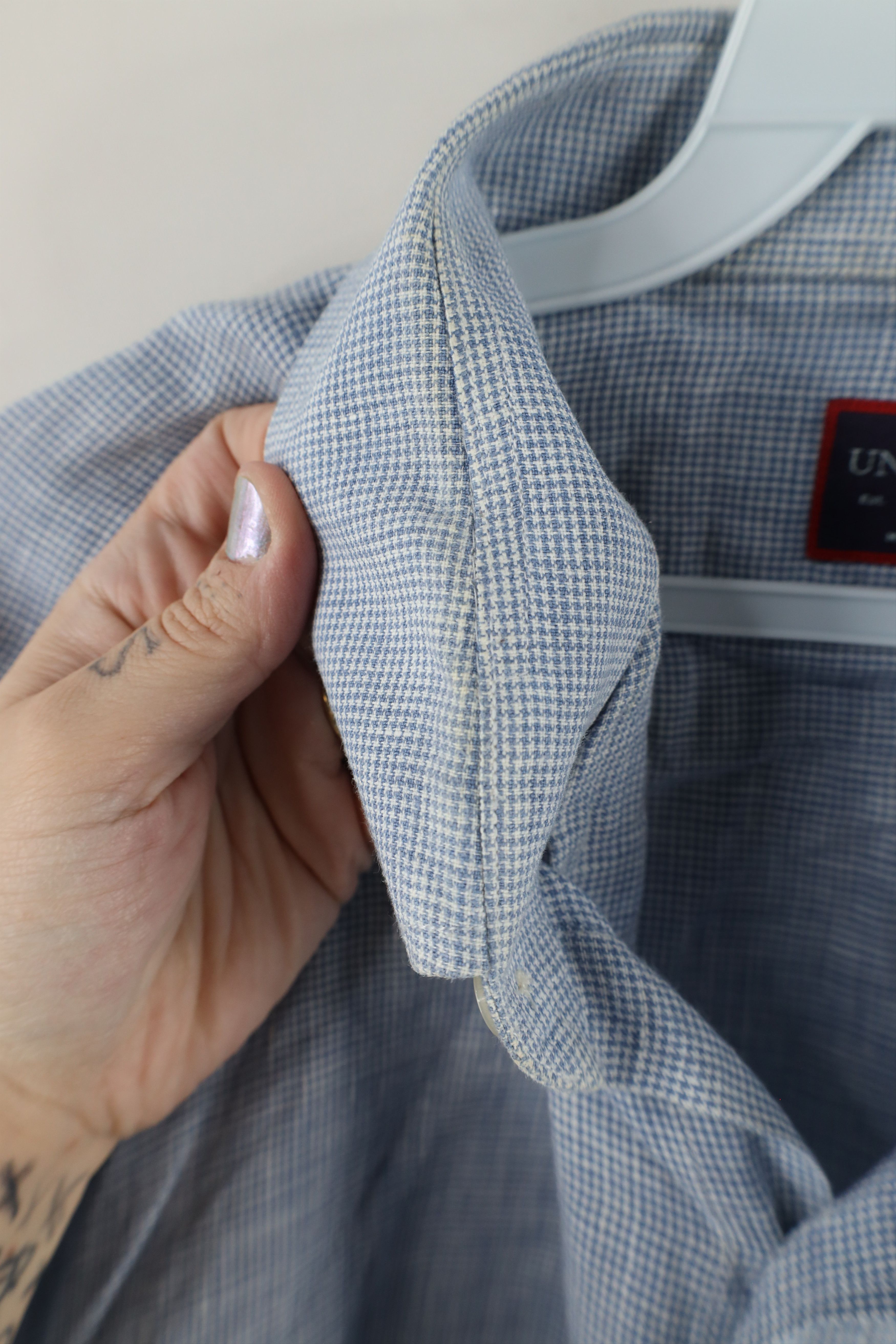 UNTUCKit × Vintage Untuckit Weave Long Sleeve Collared Button Down Shirt Blue Size US XL / EU 56 / 4 - 8 Thumbnail