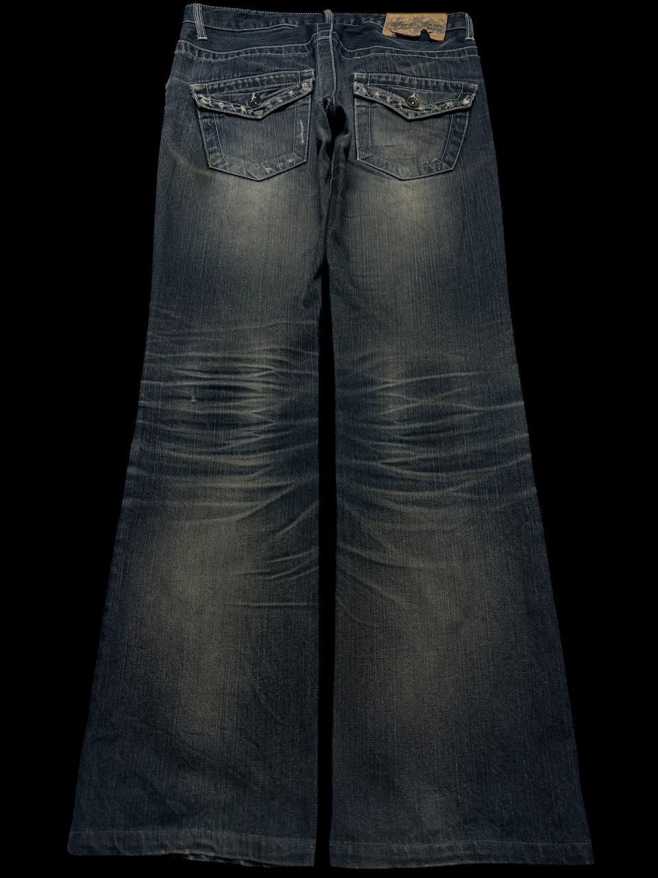 Flare💥Insane 90s Root three Rusty Mudwash Distress Dark Jean
