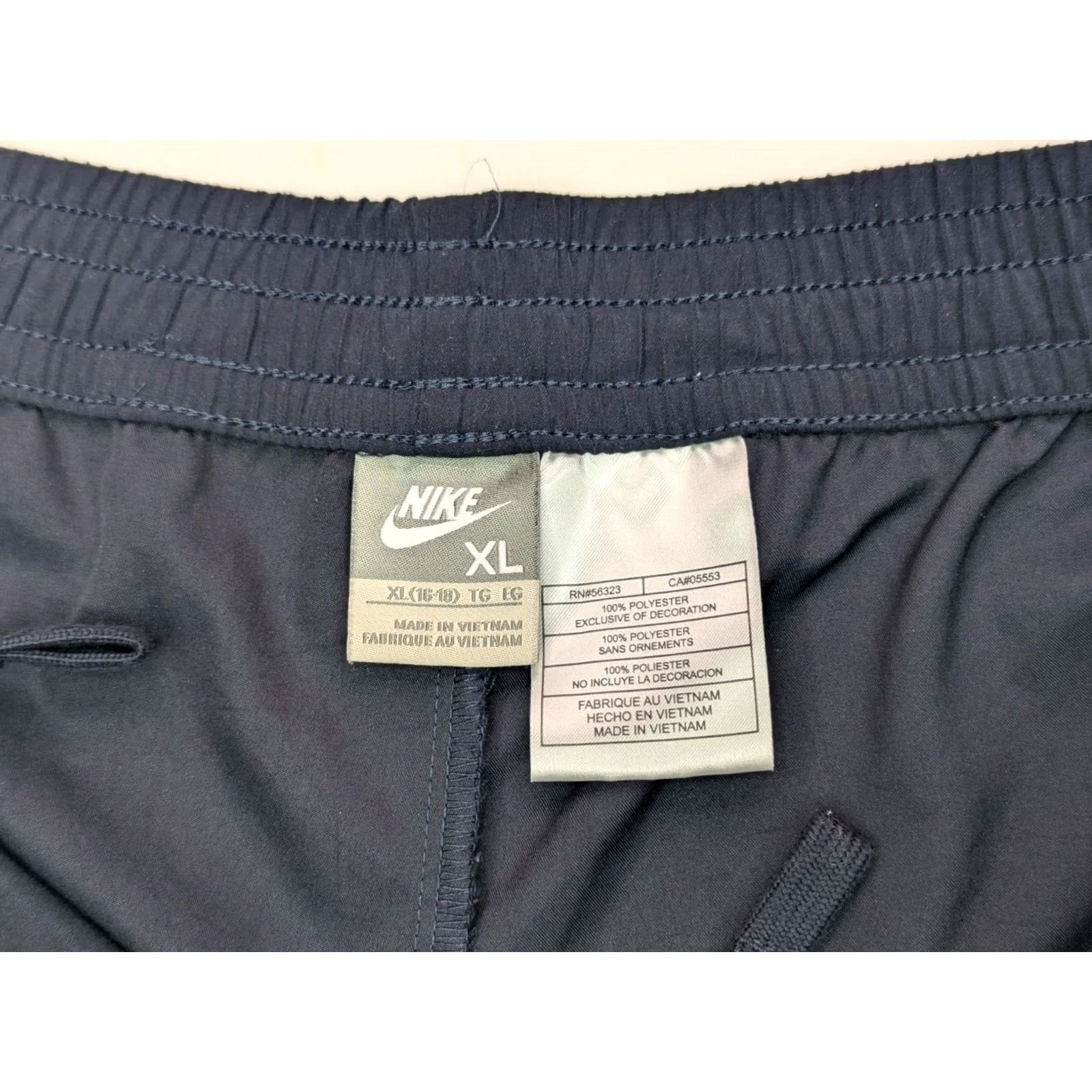 Nike Nike Track Sweatpants Women XL Navy Blue Straight Leg Pockets, Regular Inseam 33in, 36x33, Polyester, Vintage Style, Classic Track Warm Up Pants, Nike Size 40" / US 18 - 7 Thumbnail