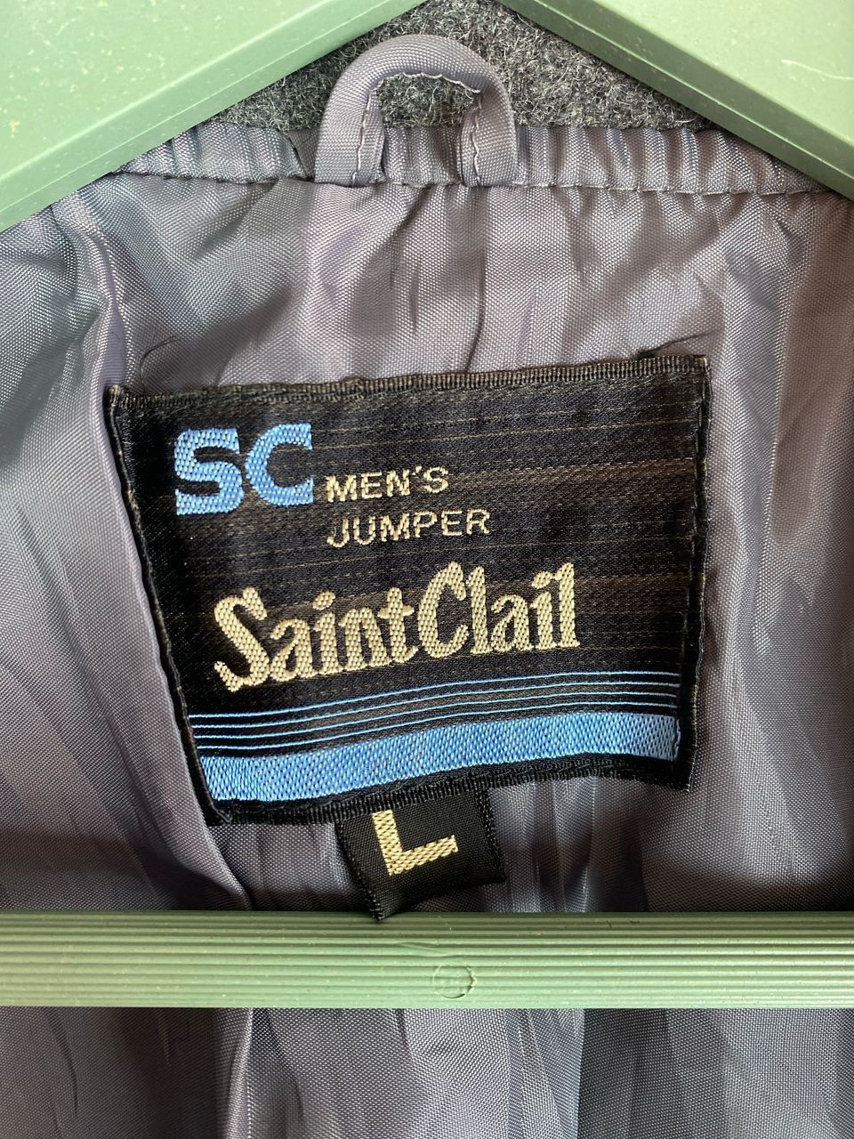 Japanese Brand Vtg 90s Saint Clail raglan leather part wool varsity jacket Size US L / EU 52-54 / 3 - 4 Thumbnail