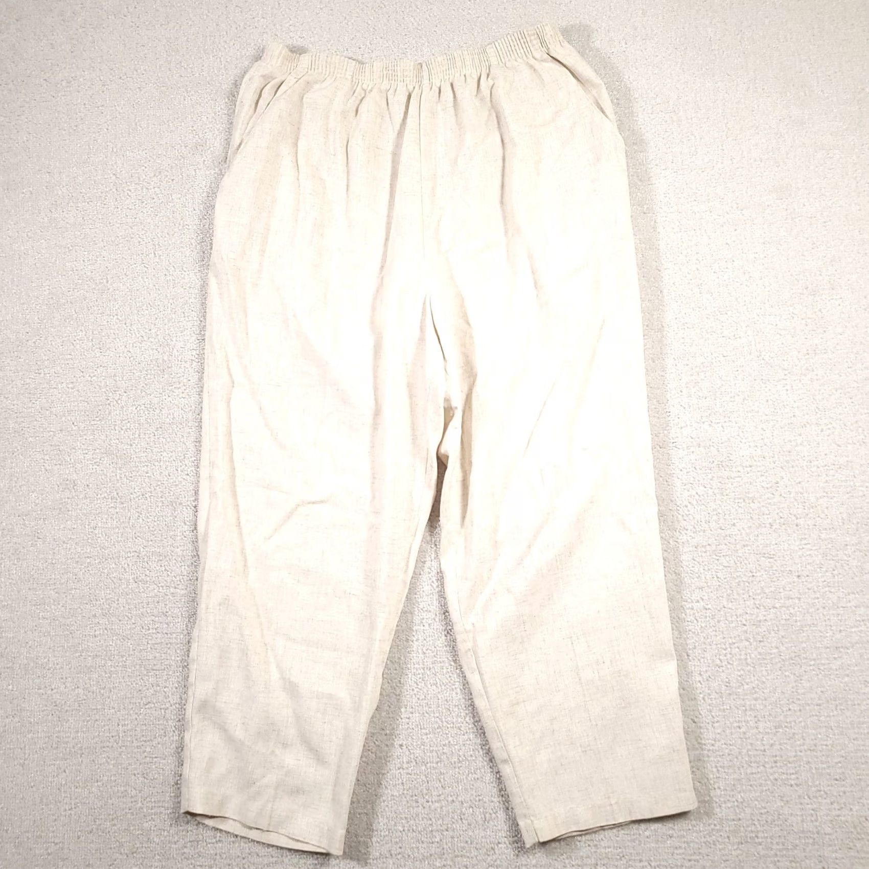 Vintage VINTAGE Briggs Pull On Pants Women's 22W Beige Cropped Capri Made in USA | Pants | 22W | Beige | Capri | 90s | Women | Plus Size Size 40" / US 18 - 2 Thumbnail