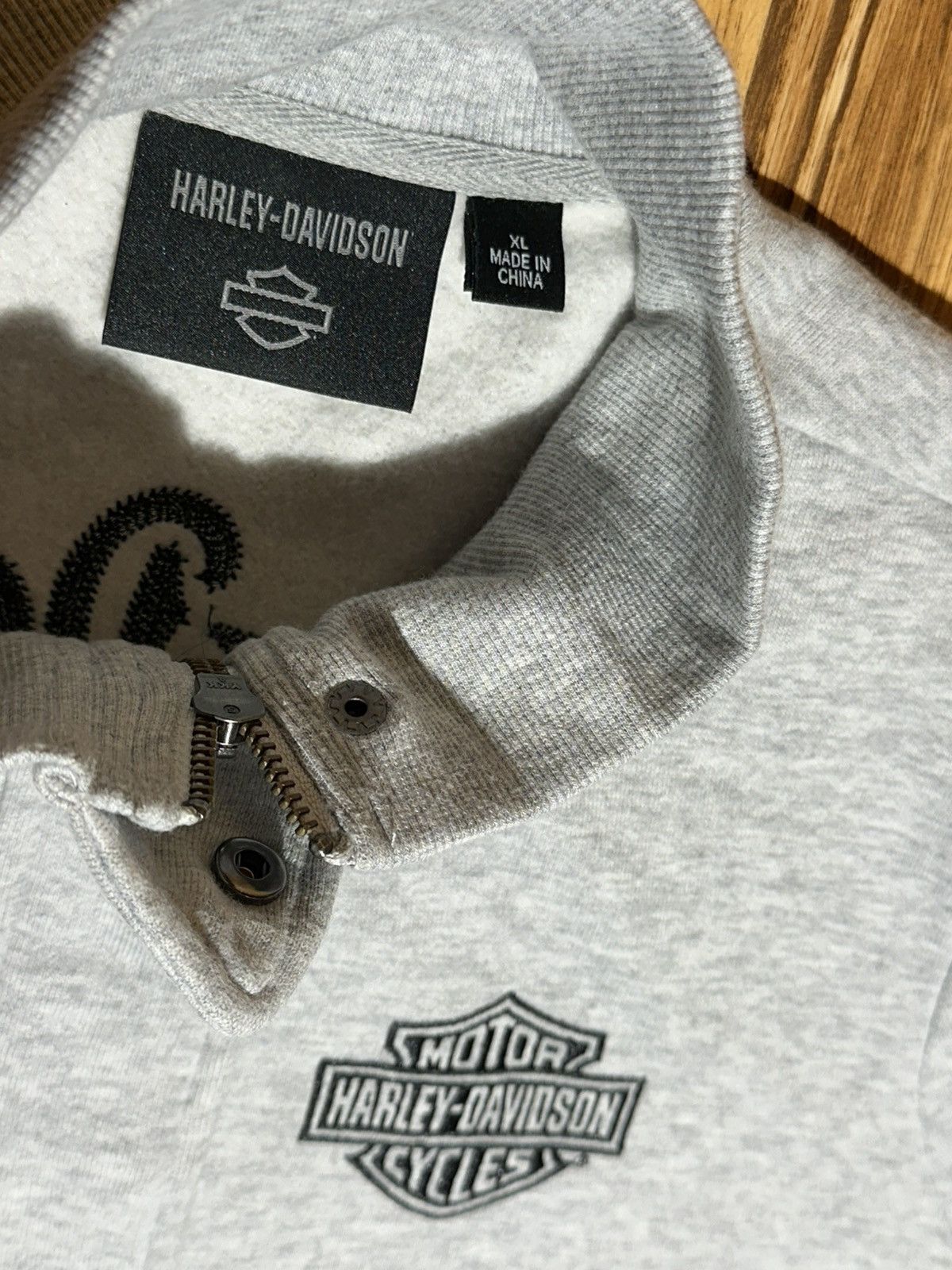 Harley Davidson Harley-Davidson Milwaukee M.C Club Light Gray Zip-Up Jacket Size XL / US 12-14 / IT 48-50 - 6 Thumbnail