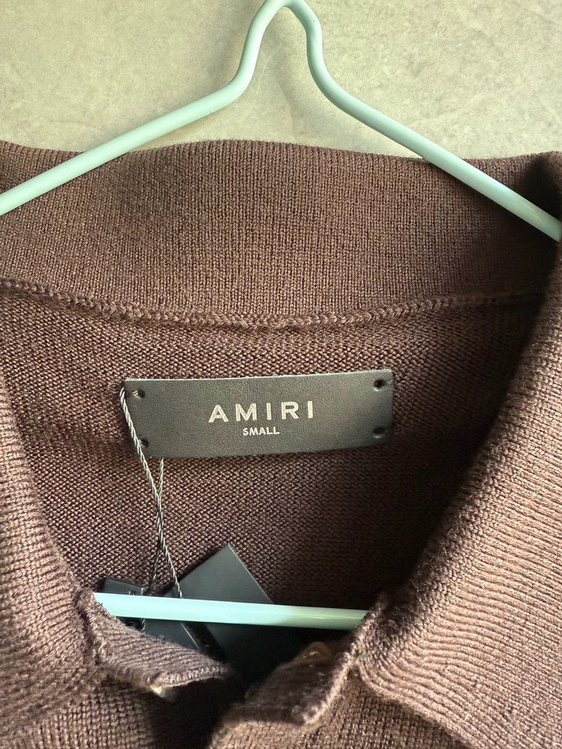 Amiri Amiri logo brown striped polo short sleeve Size US S / EU 44-46 / 1 - 3 Thumbnail