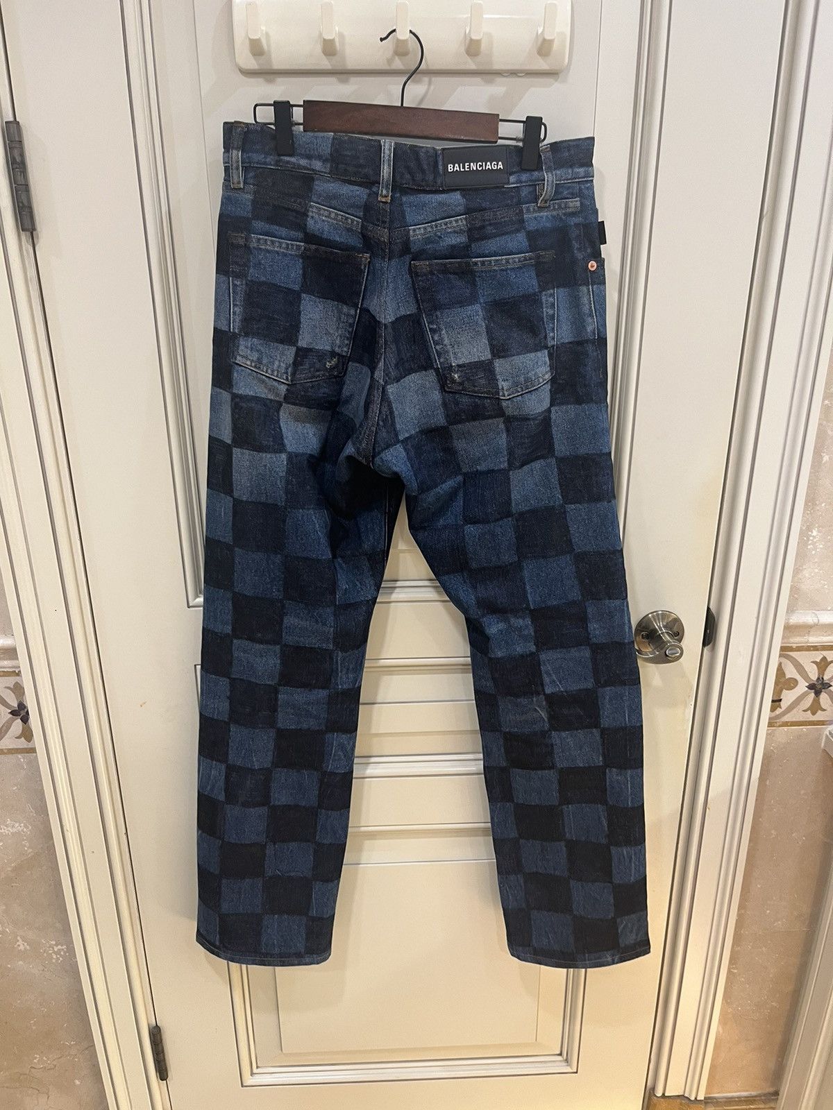 Balenciaga Checkerboard Paris Fit Sharpie Ombre Jeans Size US 30 / EU 46 - 11 Thumbnail