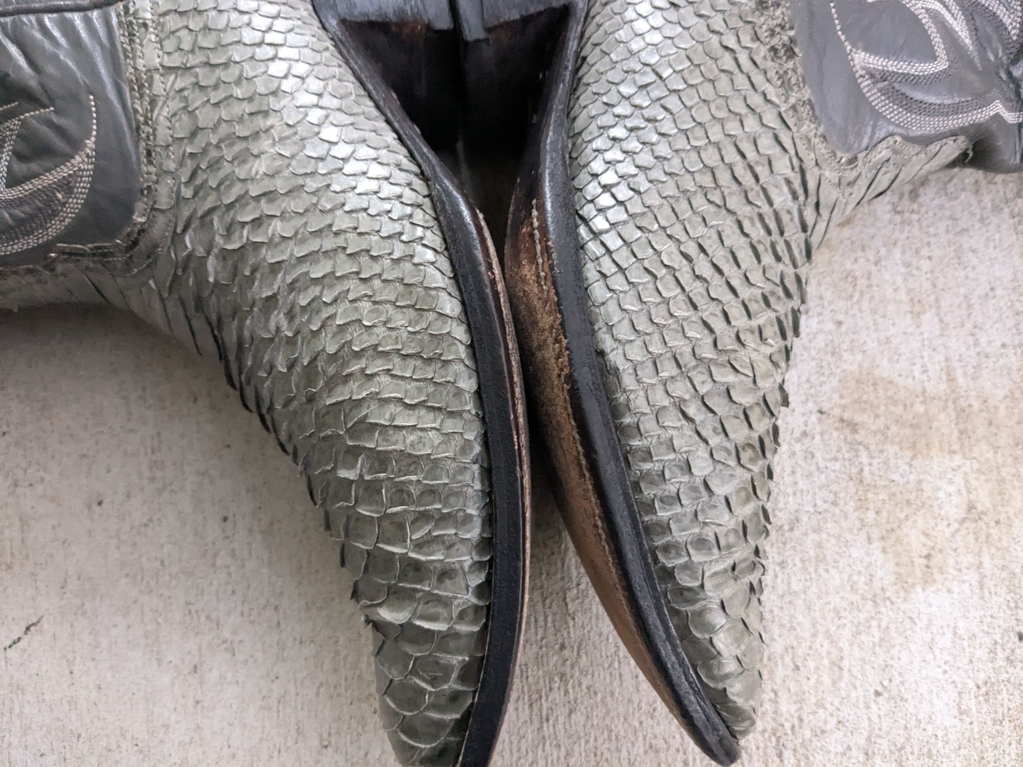 Nocona Nocona Cowboy Boots Gray 10 D Snakeskin Leather USA Size US 10 / EU 43 - 8 Thumbnail