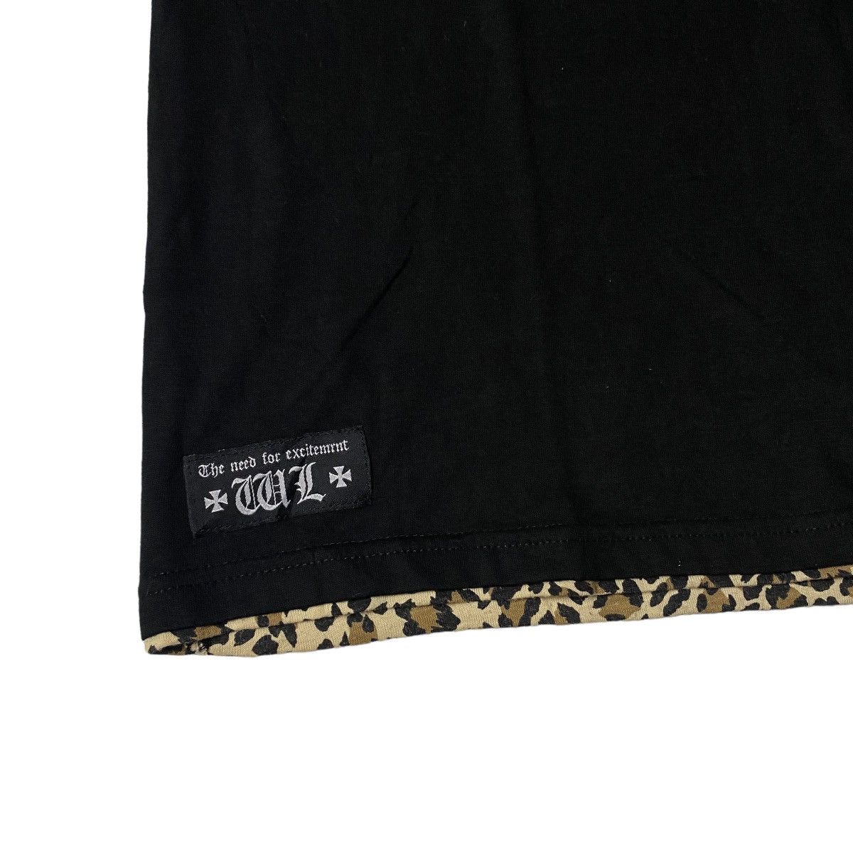 2000's Wild Life Double Layer Poem Skull Leopard Shirt