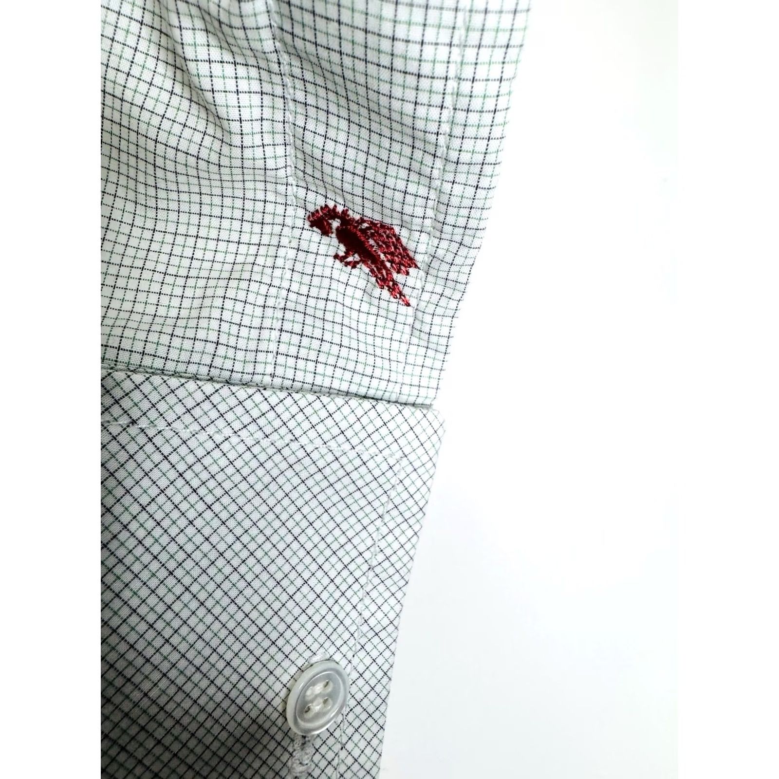 Diesel DIESEL Shirt Mens L Green / Dark Gray / White Plaid Embroidered Casey French Cuff Button-Up Long Sleeve Size US L / EU 52-54 / 3 - 3 Thumbnail