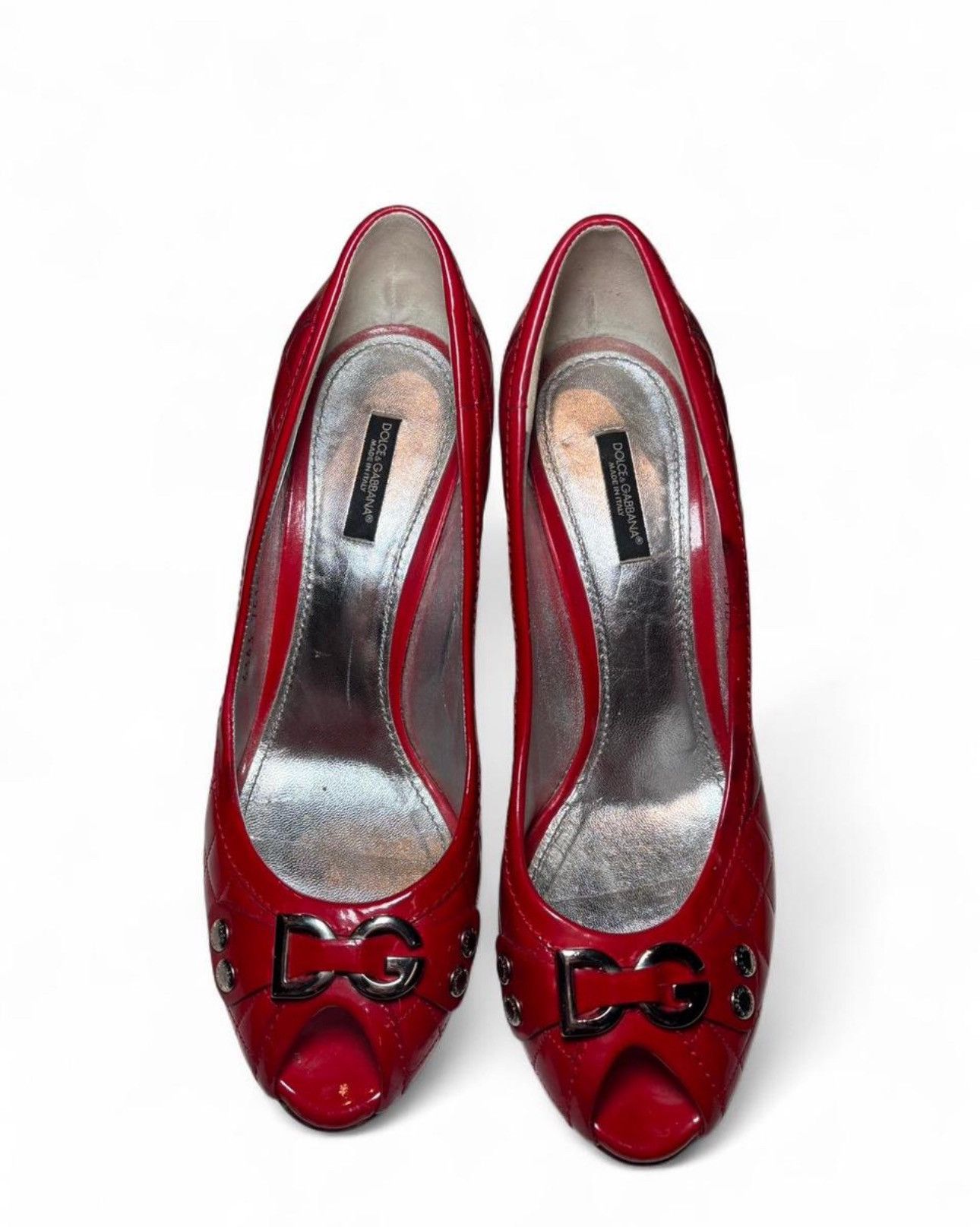 Dolce & Gabbana Red Vintage Patent Leather Dolce & Gabbana Heels Size US 9 / IT 39 - 1 Thumbnail