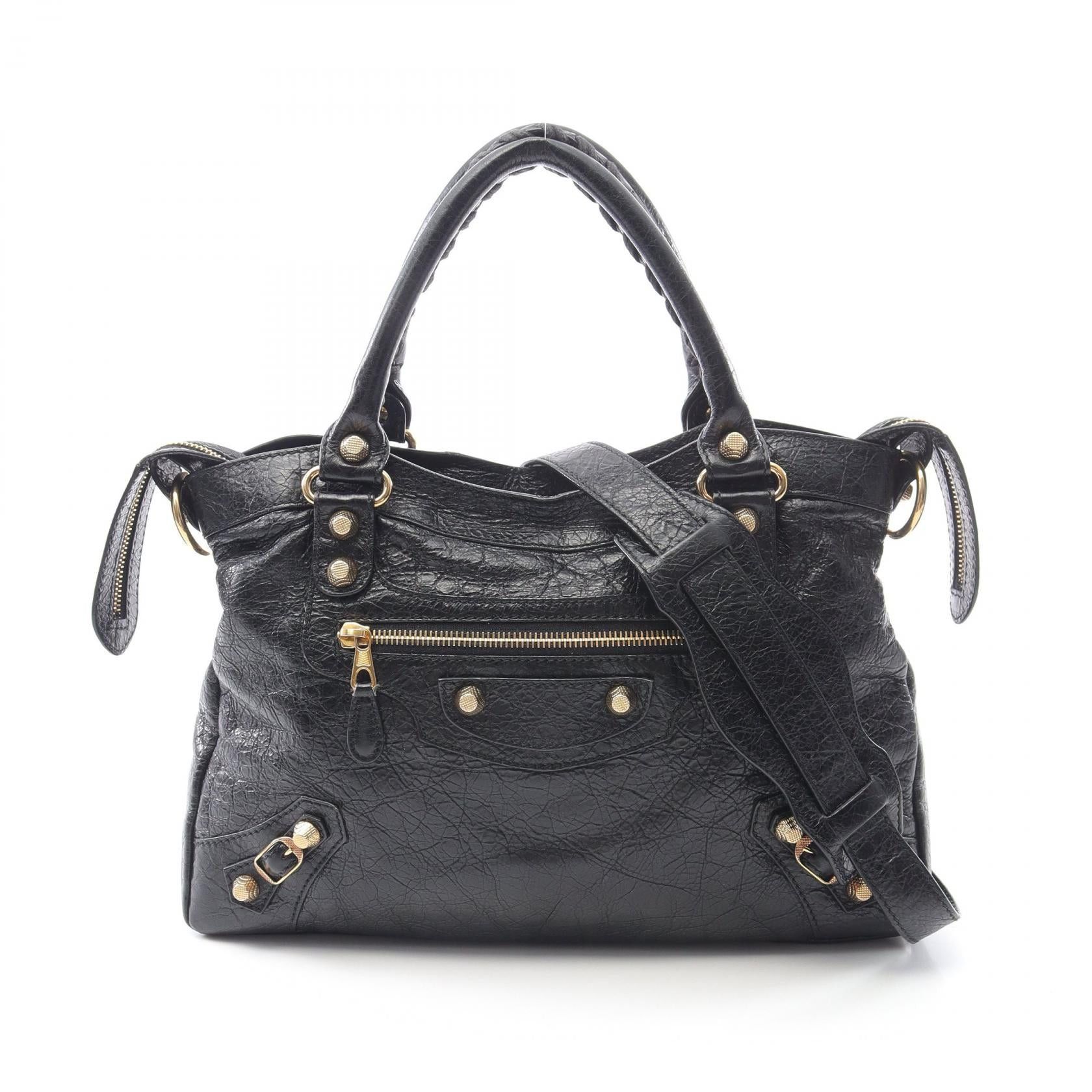 Balenciaga Balenciaga Giant Town Handbag Leather Black Size ONE SIZE - 1 Thumbnail