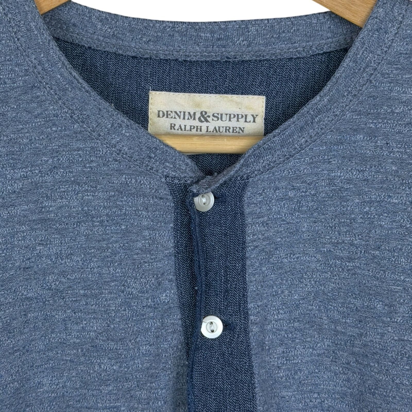 Denim & Supply Ralph Lauren Denim & Supply Ralph Lauren Shirt Men's Large Blue Henley Size US L / EU 52-54 / 3 - 3 Thumbnail