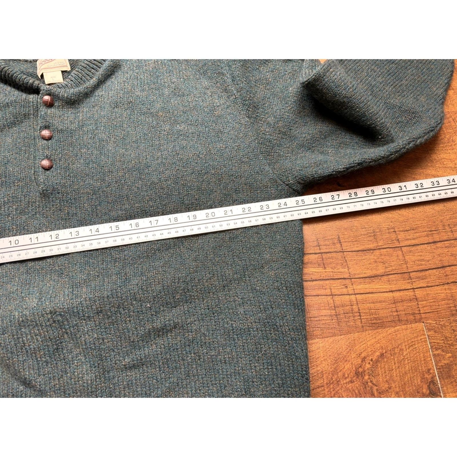 Vintage VINTAGE Woolrich Henley Sweater Mens L Forest Green 90s Wool Marled Pullover Crew Knit Button Casual Fall Winter Size US L / EU 52-54 / 3 - 7 Thumbnail
