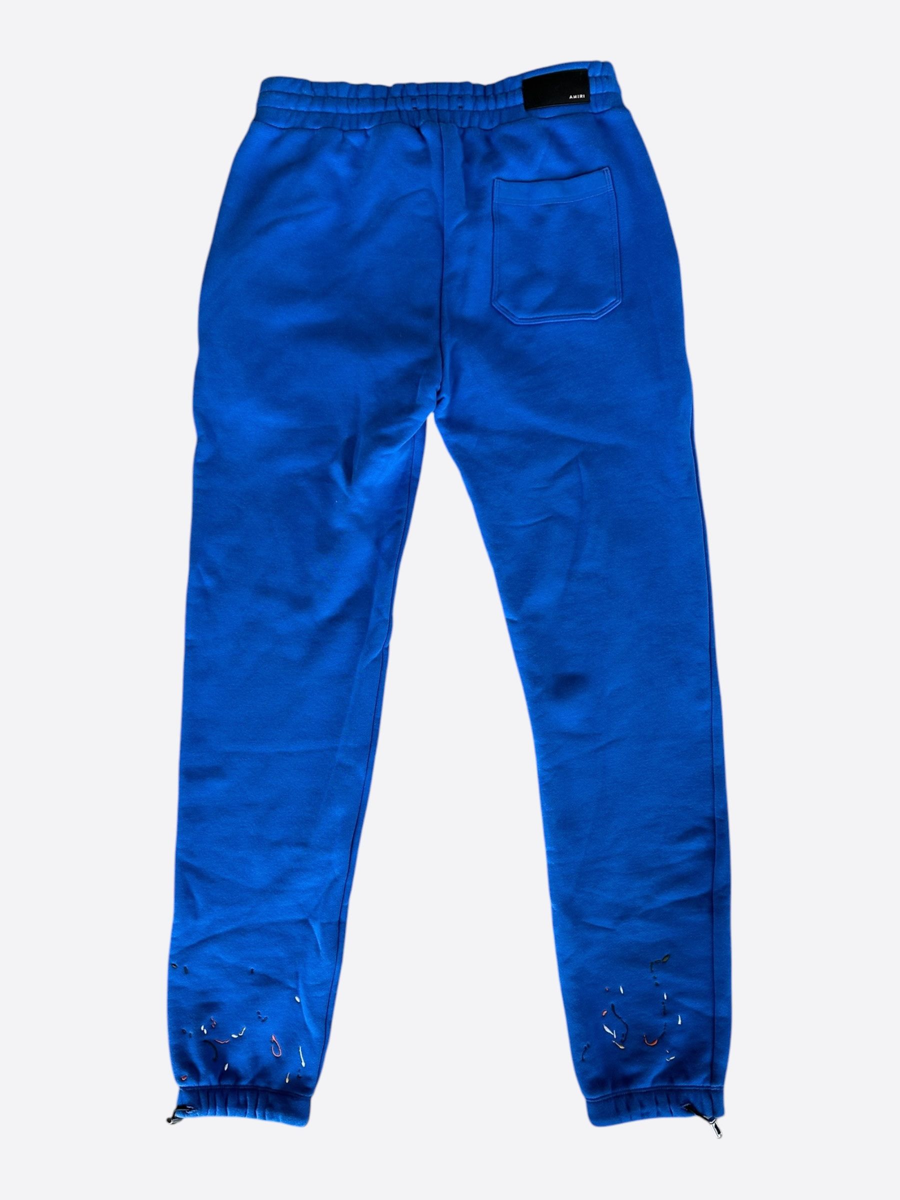 Amiri Amiri Blue & Multicolor Drip Core Logo Sweatpants Size US 36 / EU 52 - 2 Thumbnail