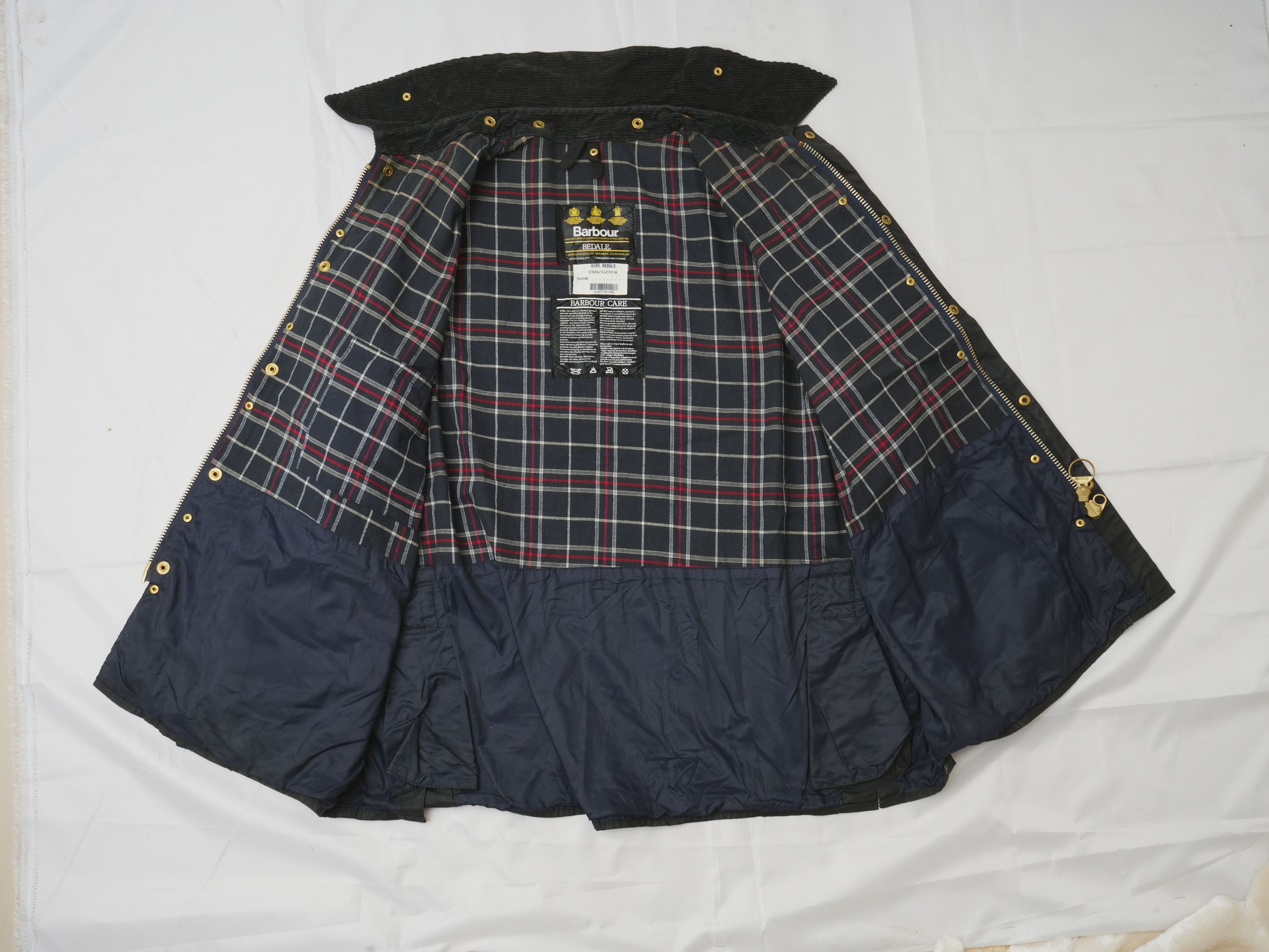 Vintage Barbour Bedale Waxed Cotton Jacket Corduroy Collar - Main Image