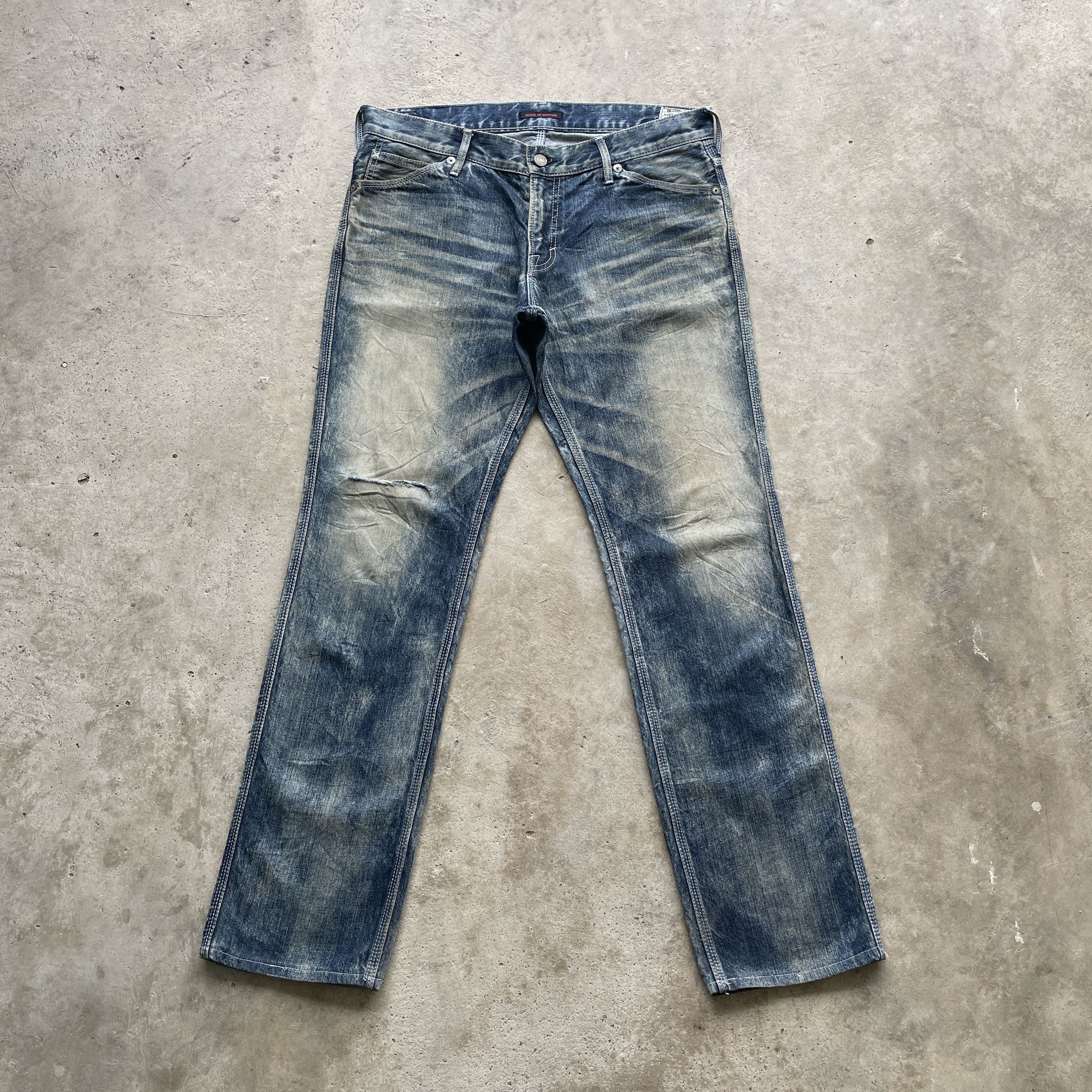 Japanese Brand W35 VINTAGE BLUEWAY RUSTY DISTRESSED JEANS FADED JAPAN PANTS Size US 35 - 2 Thumbnail