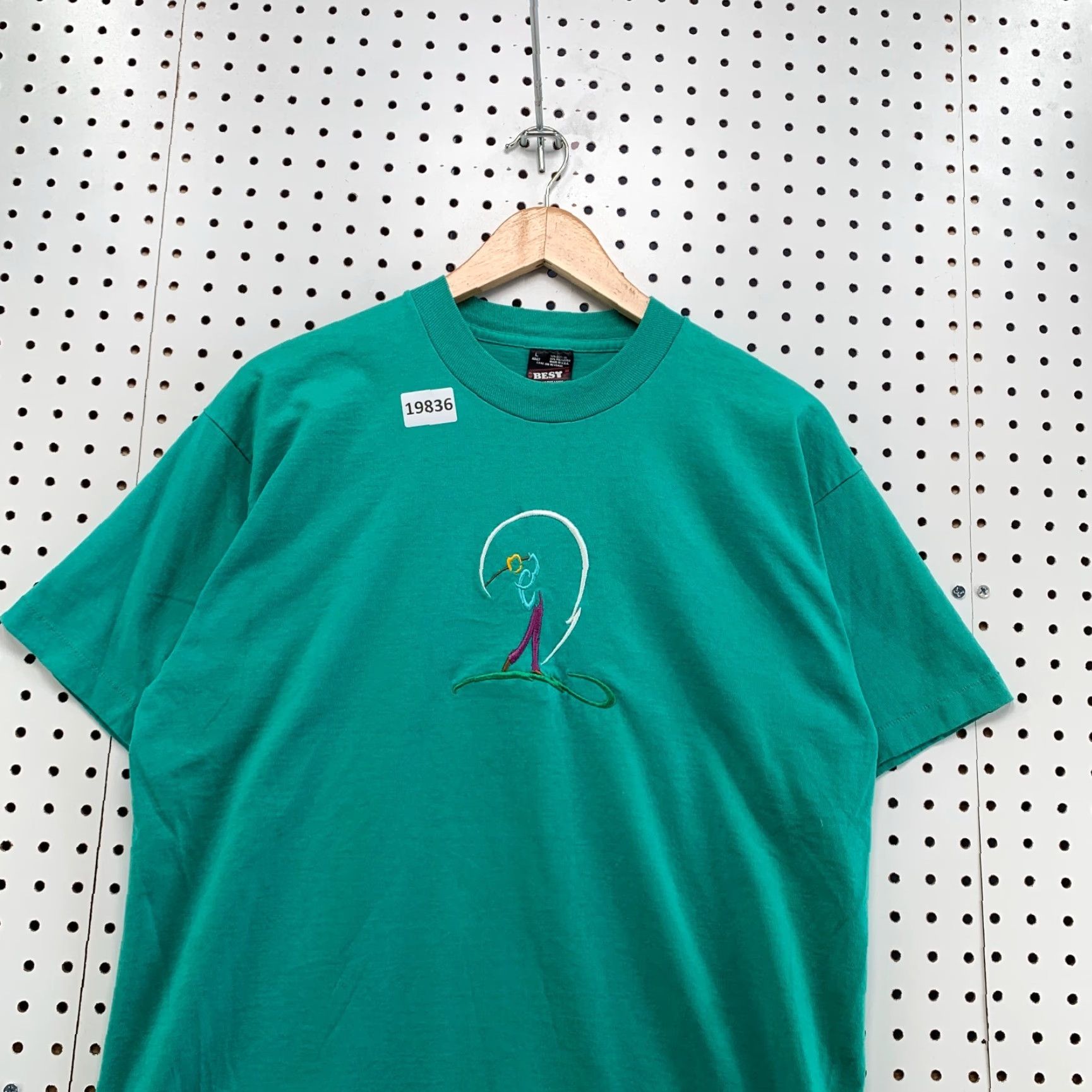 Fruit Of The Loom VINTAGE Golf Swing Shirt Mens L Green Embroidered 90s Cotton T-Shirt dreams in motion Size US L / EU 52-54 / 3 - 3 Thumbnail