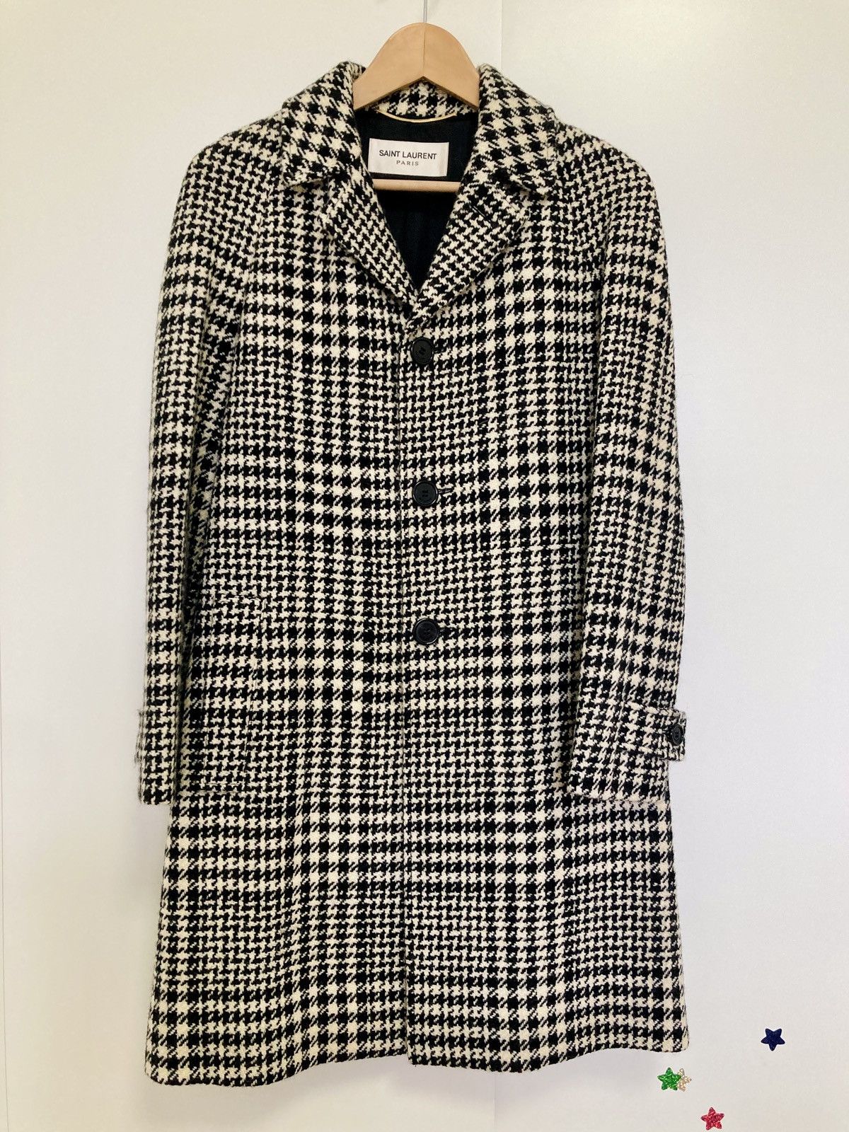 Saint Laurent Paris SAINT LAURENT PARIS BY HEDI SLIMANE 14FW AW Houndstooth Coat Size XS / US 0-2 / IT 36-38 - 5 Thumbnail