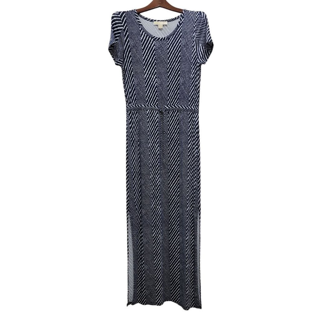 Michael Kors Michael Kors Women's Short Sleeves Blue Stripes Side Slit Size XS / US 0-2 / IT 36-38 - 1 Thumbnail