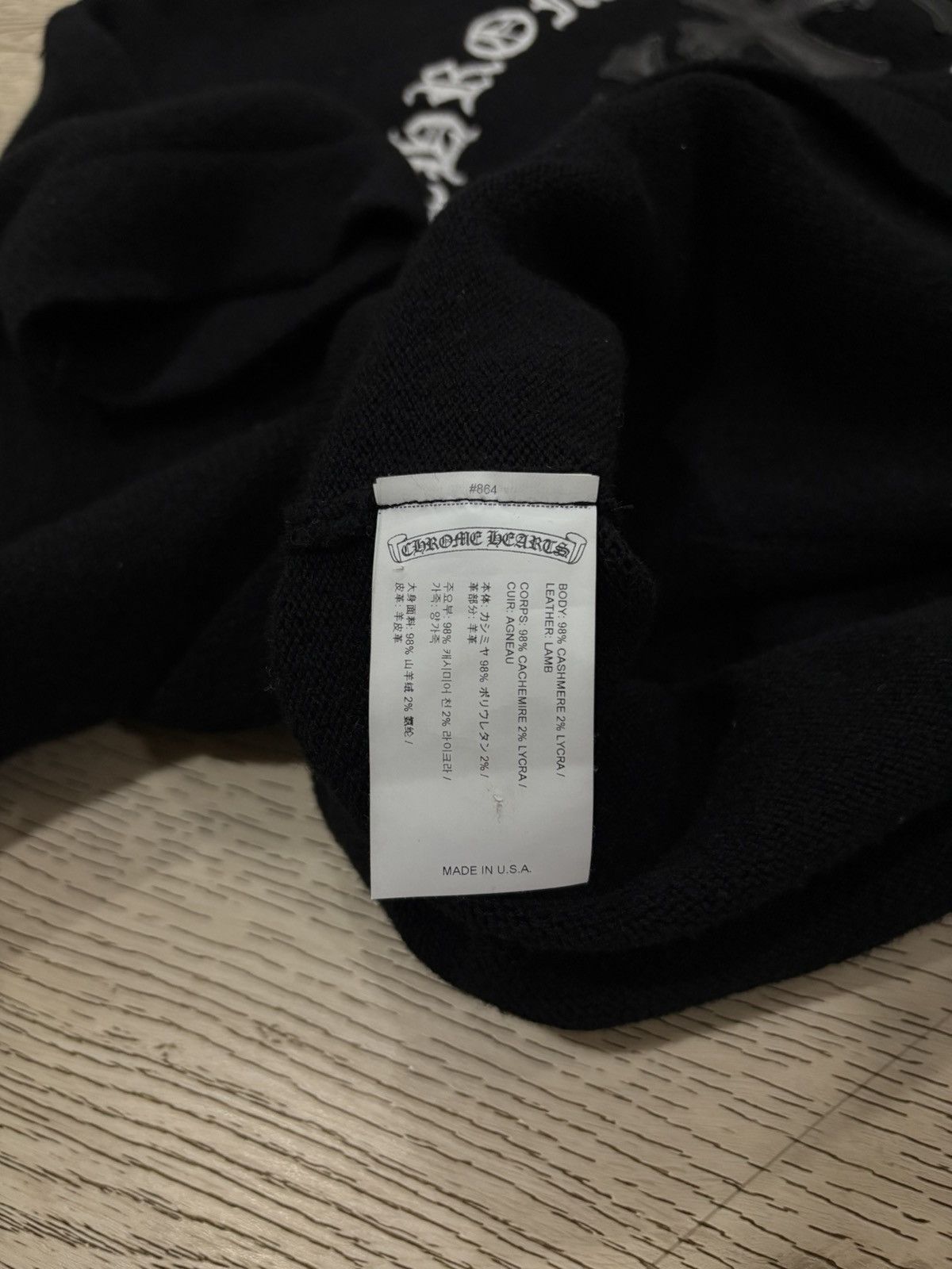 Chrome Hearts Chrome Hearts Triple Cross Leather Cashmere Hoodie Size US M / EU 48-50 / 2 - 9 Thumbnail