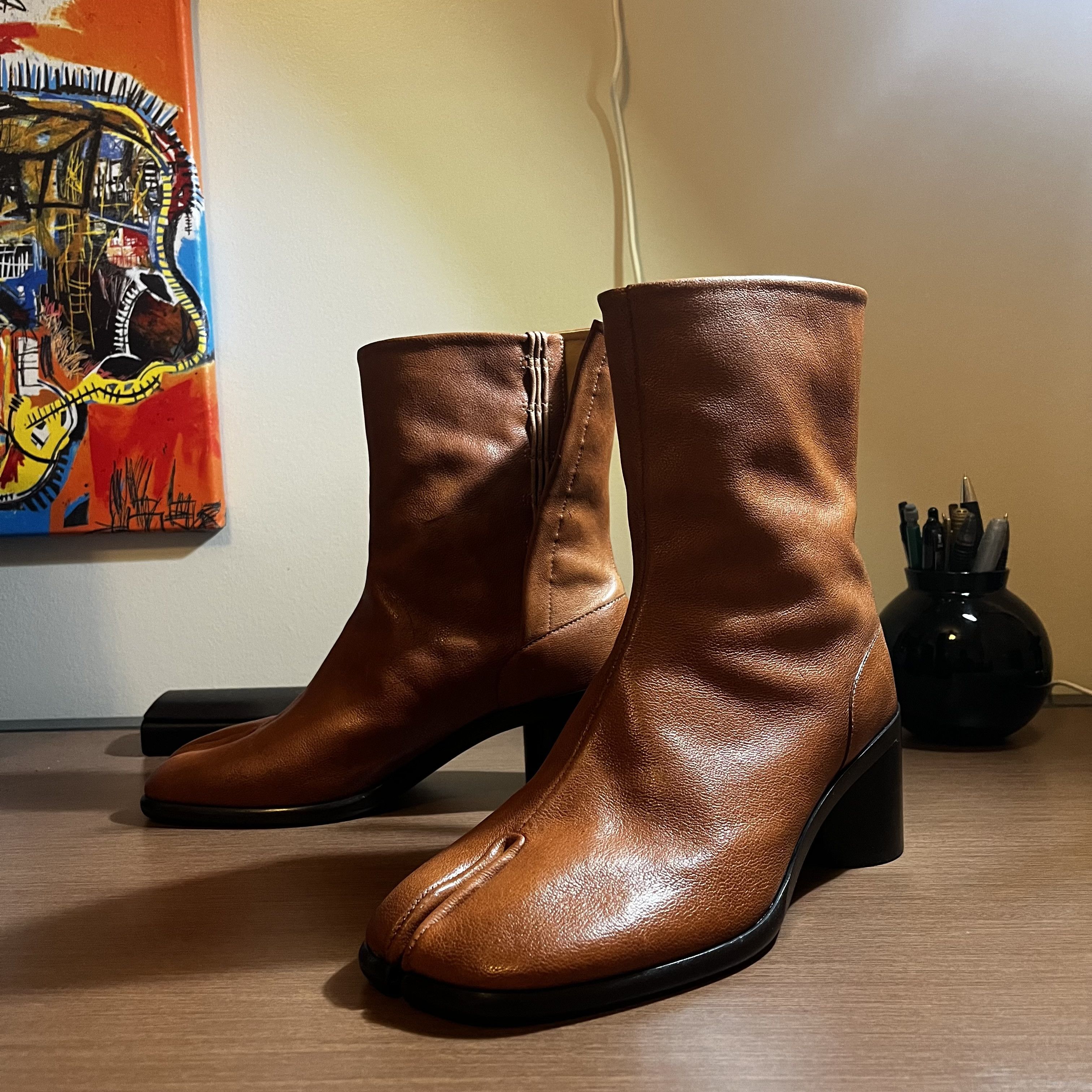 image of Maison Margiela Brown Tabi Boots, Men's (Size 7)