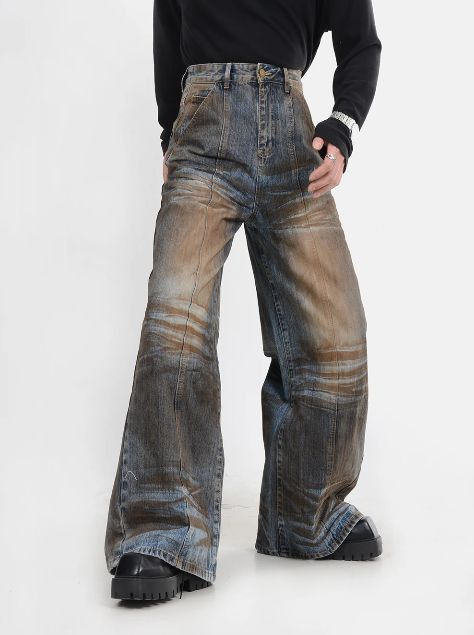 Japanese Brand × Jean Straight Wide Leg Jeans Deconstructs Vintage Washed Size US 30 / EU 46 - 4 Thumbnail