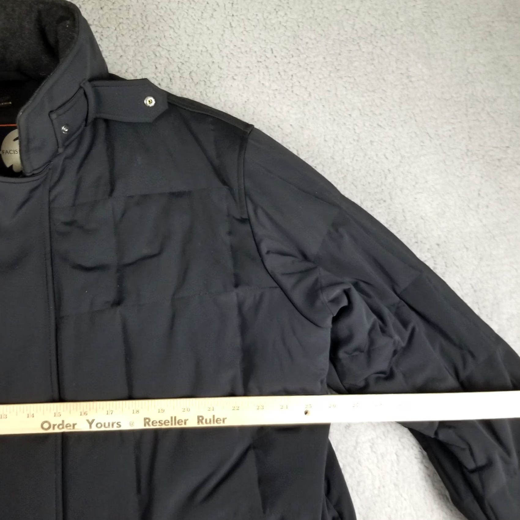 Vintage Facis Down Puffer Jacket Men 52 Wool Lining Trim Lobster Clasp Winter Coat XXL Black Nylon/Wool Lining Facis Designer Overcoat Men 2XL Vintage Size US XXL / EU 58 / 5 - 4 Thumbnail