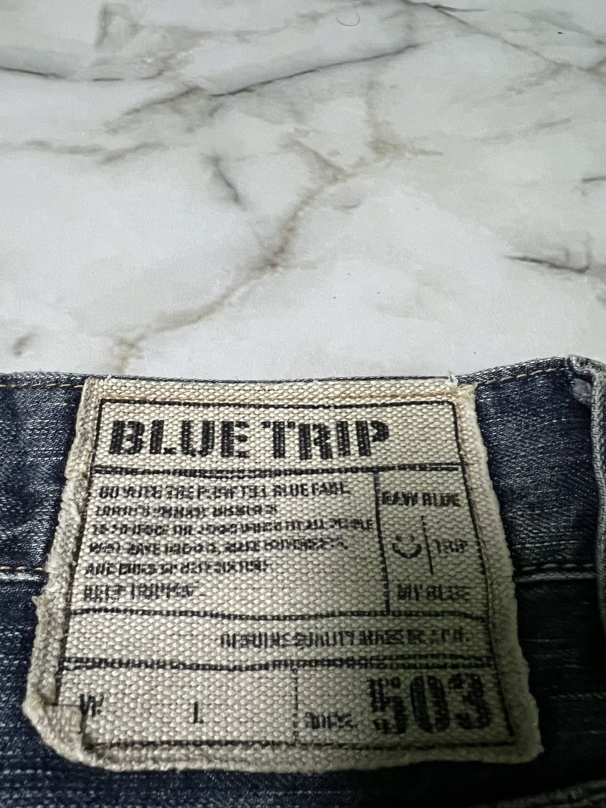 Edwin × If Six Was Nine × Japanese Brand VINTAGE EDWIN 503 BLUE TRIP DISTRESS JEAN Size US 31 - 20 Thumbnail