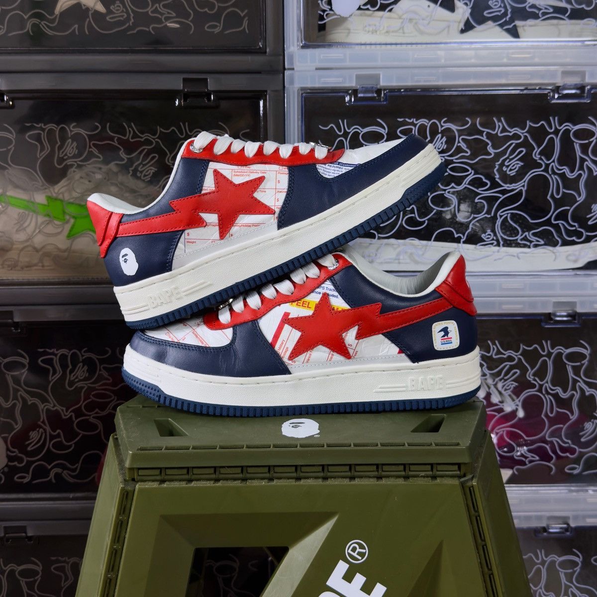 Bape A Bathing Ape Bapesta USPS 2022 Size US 8.5 / EU 41-42 - 2 Thumbnail