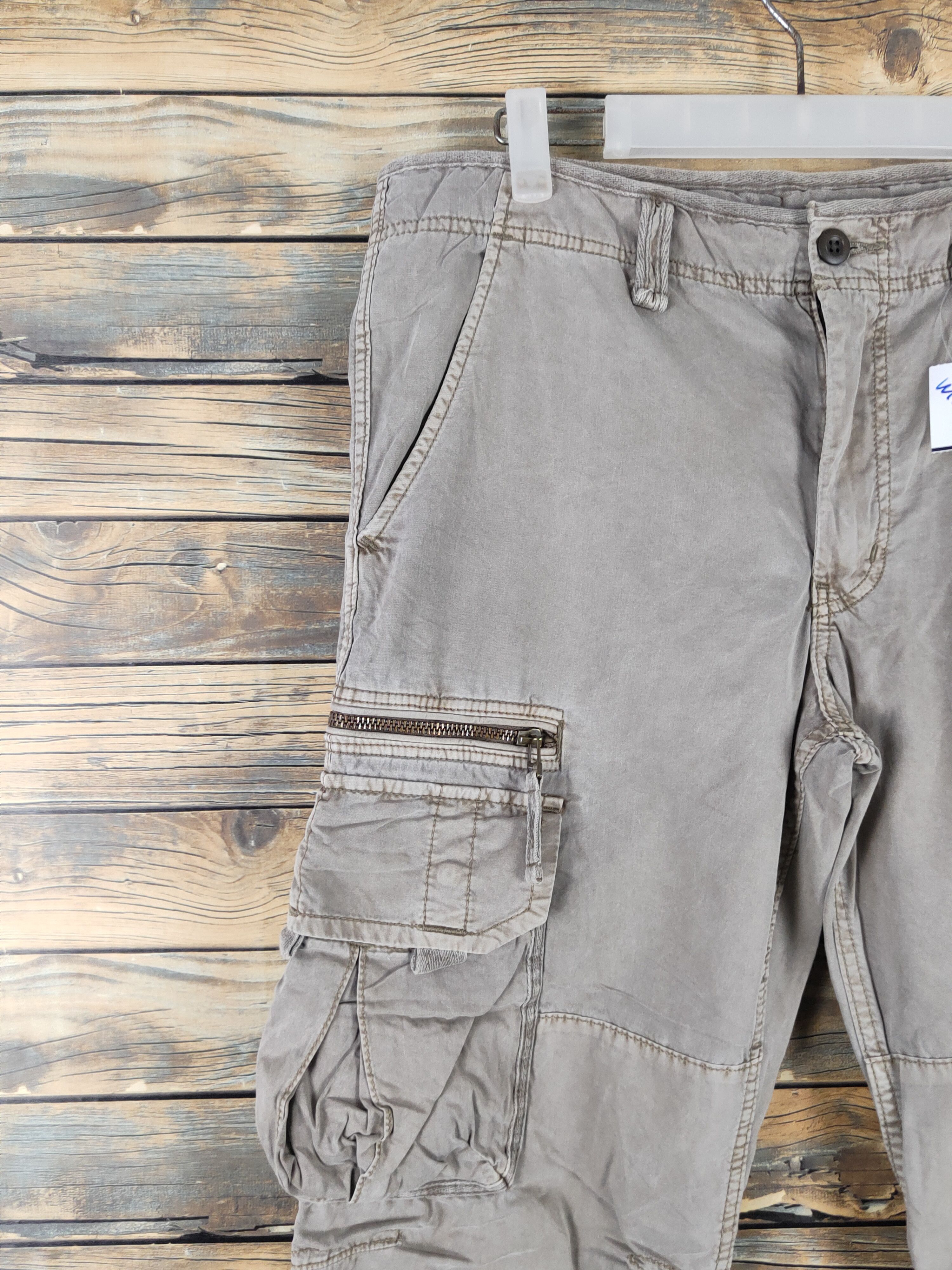 Japanese Brand Uniqlo Olive Faded Multipocket Tactical Cargo Pants #W1896 Size US 32 / EU 48 - 3 Thumbnail