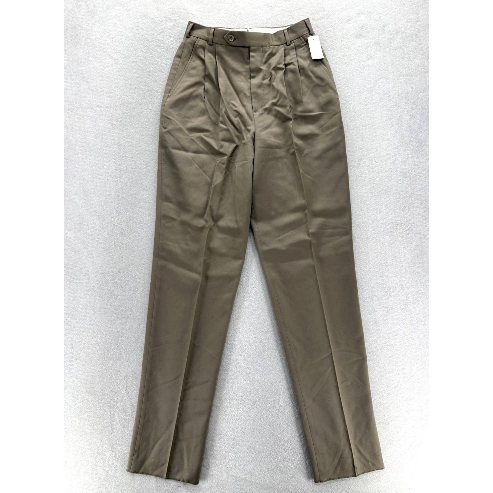 Brooks Brothers VINTAGE Brooks Brothers Dress Pants Womens 6 Taupe Wool Pleated USA Twill Career Beige Pockets Button 36in Inseam Mens Women Girls Size 28" / US 6 / IT 42 - 2 Thumbnail