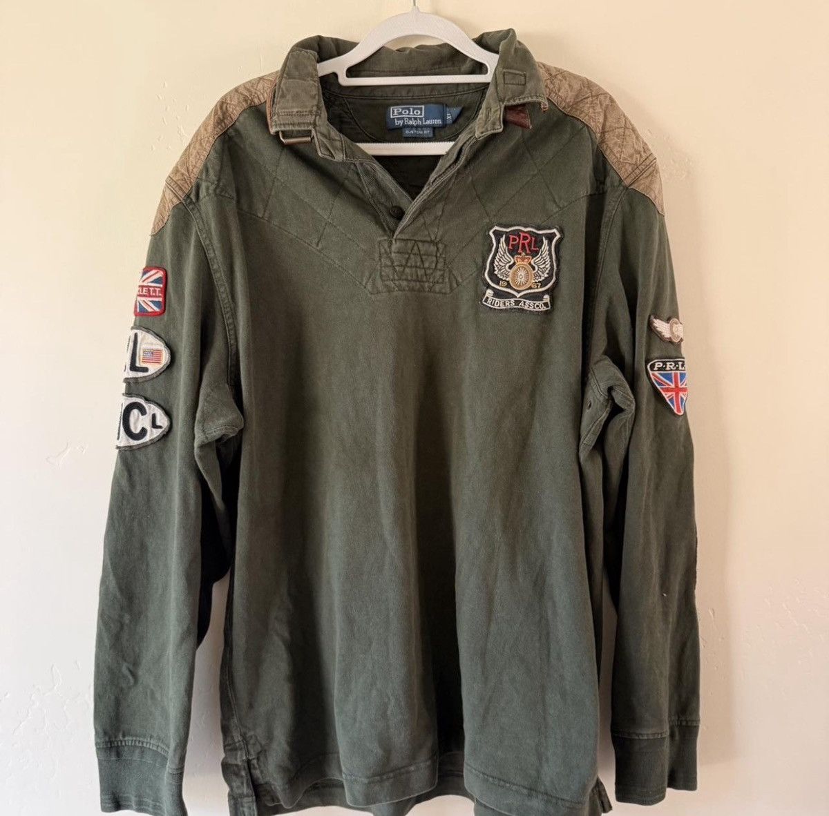 Polo Ralph Lauren Vintage Rare Polo Ralph Lauren Long Sleeve Polo With Patches Size US XL / EU 56 / 4 - 1 Thumbnail