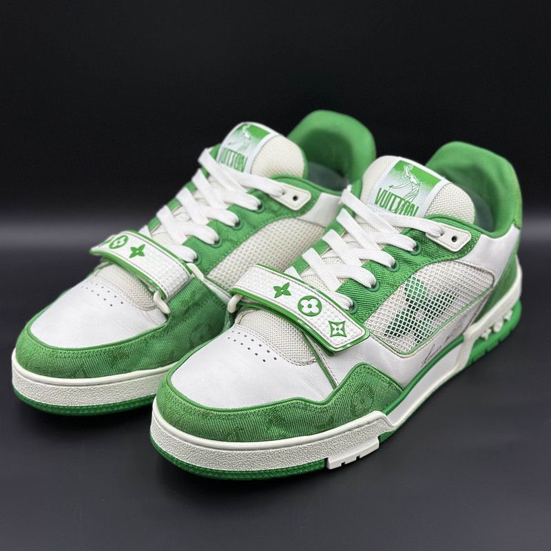 Louis Vuitton Louis Vuitton Trainer Fashion Sneakers in White Green -2508 Size US 11.5 / IT 41.5 - 1 Thumbnail