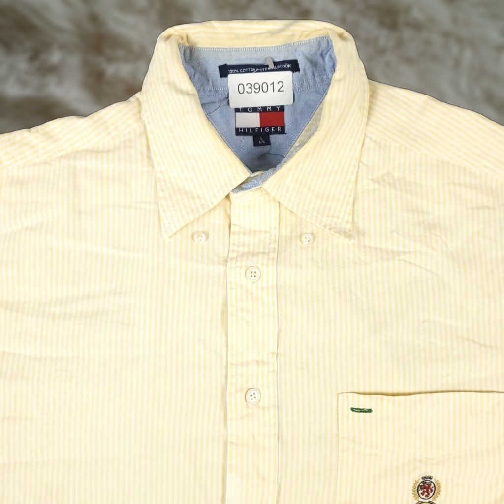 Tommy Hilfiger Tommy Hilfiger Shirt Mens Large Yellow Striped Button Up Short Sleeve Size US L / EU 52-54 / 3 - 1 Thumbnail